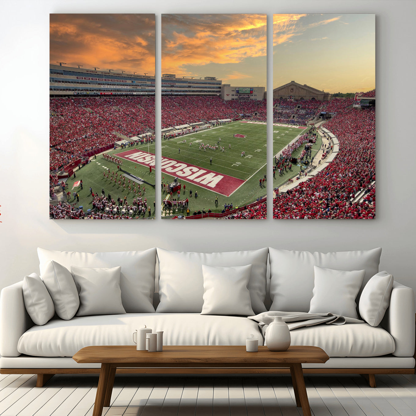 -Camp Randall Stadium Wisconsin Badgers Large Wall Art Canvas Print | College Football Stadium Wall