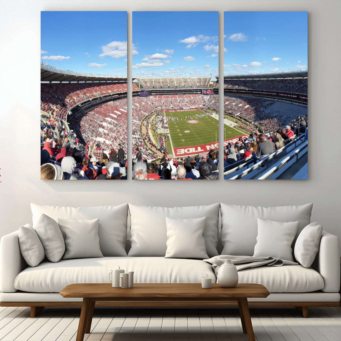 -University of Alabama Crimson Tide Print Wall Art - Tuscaloosa Bryant-Denny Stadium Wall Art Canvas