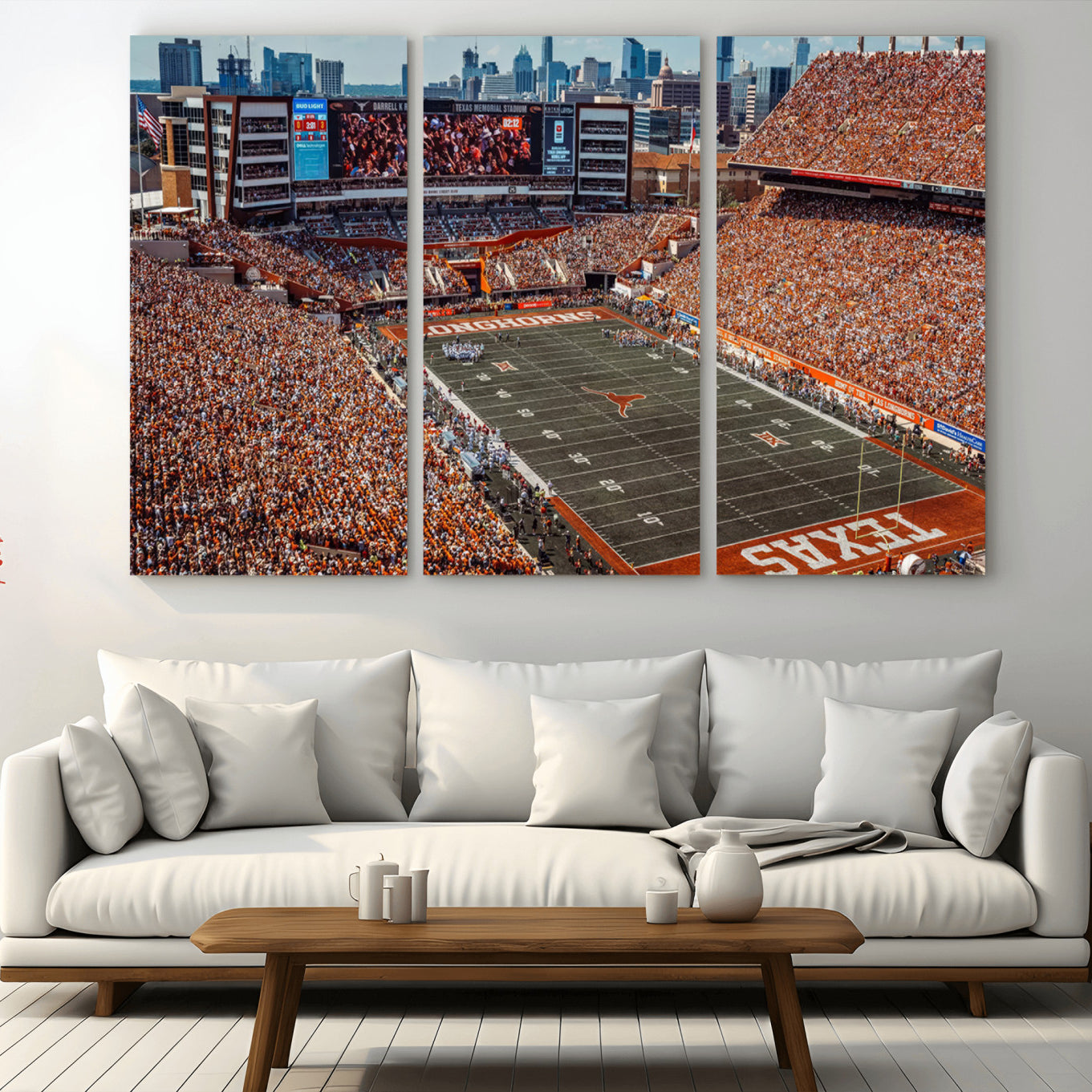 -University of Texas Longhorns Football Team Print - Austin Darrell K Royal-Texas Memorial Stadium