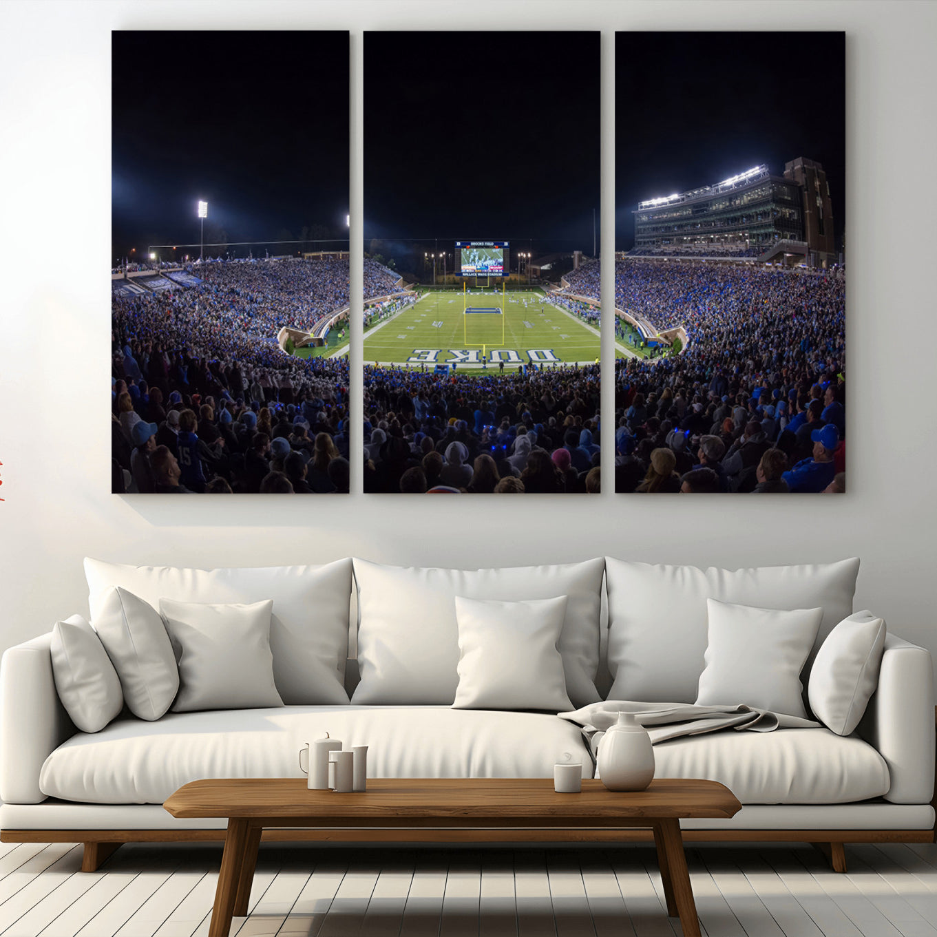 21070-MGV-CV-36X24-Duke University Blue Devils Football Team Print - Durham Wallace Wade Stadium Wall Art Canvas Print