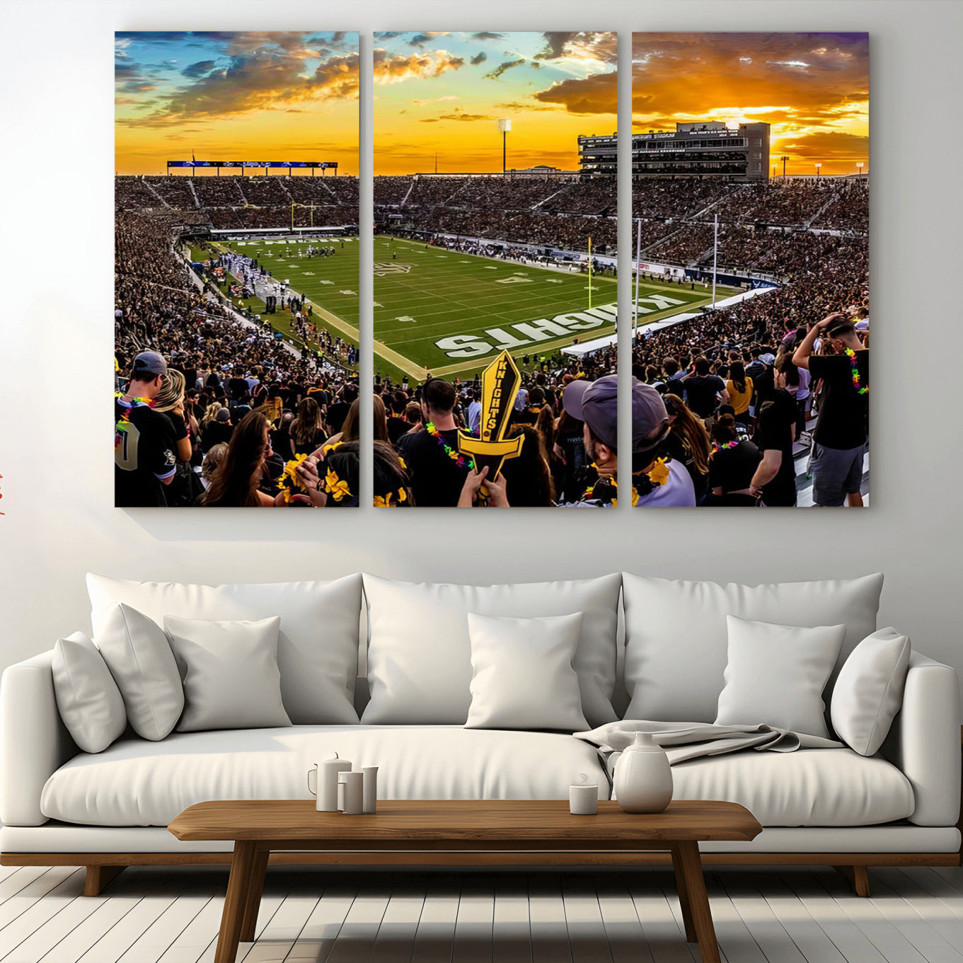 -UCF Knights Football Team Print - Orlando FBC Mortgage Stadium, UCF Knights Wall Art Canvas Print