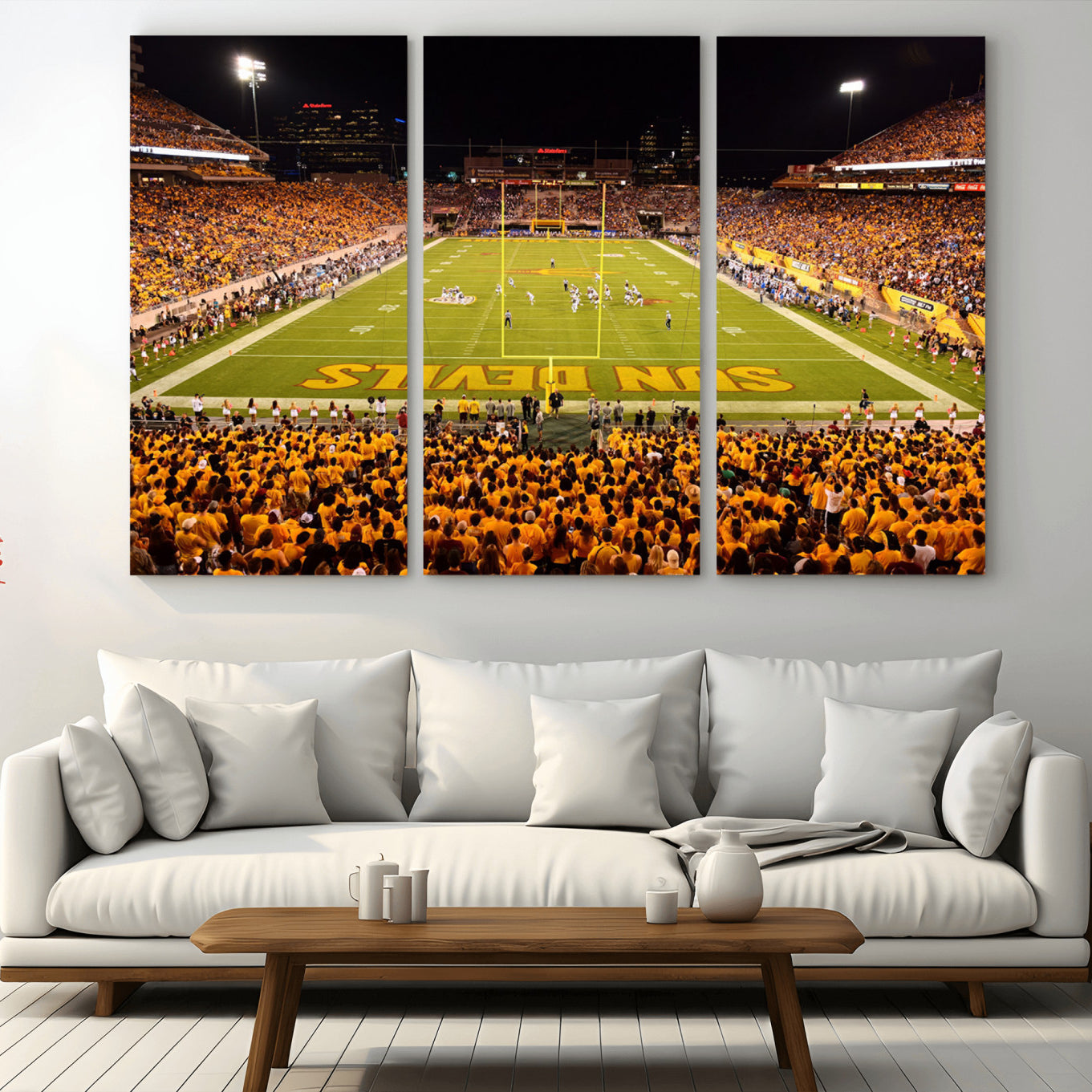 -ASU Sun Devils Football Team Print - Phoenix Mountain America Stadium Wall Art Canvas Print