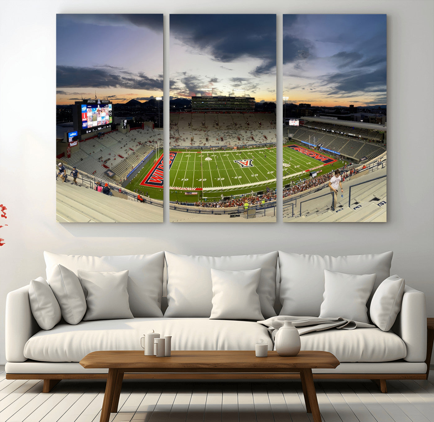 -Arizona Wildcats Football Team Print - Tucson Arizona Stadium Wall Art Canvas Print