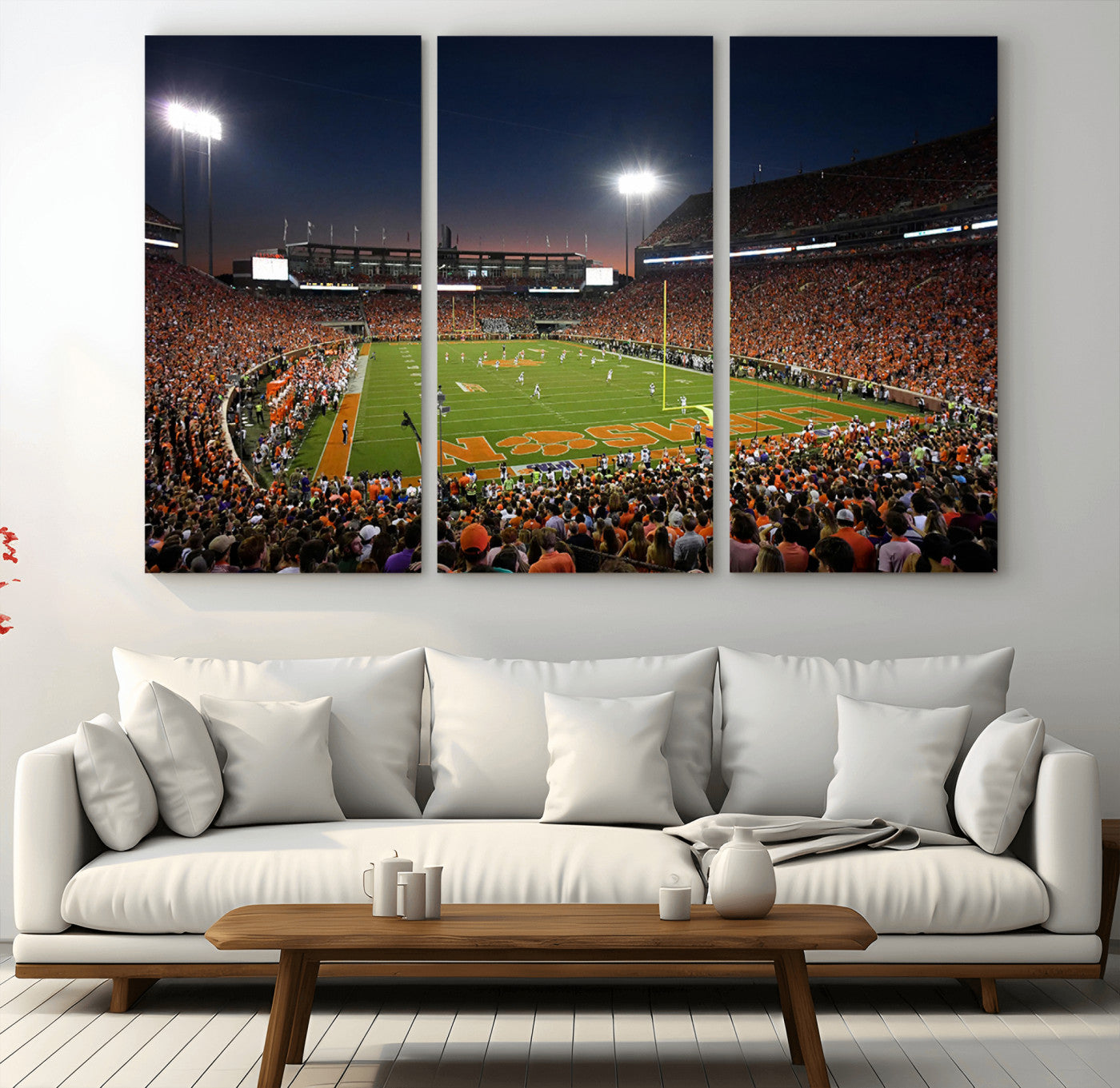 -Clemson University Tigers Art Print, Football Team Print - Clemson Memorial Stadium Wall Art Canvas