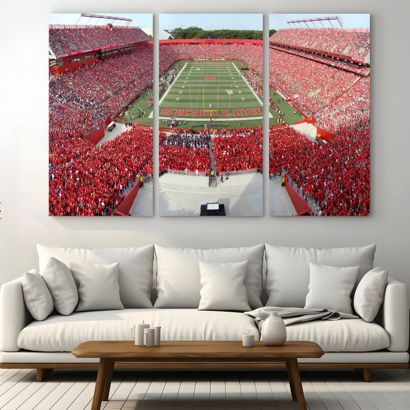 -Rutgers Scarlet Knights Football Team Print - Piscataway SHI Stadium Wall Art Canvas Print