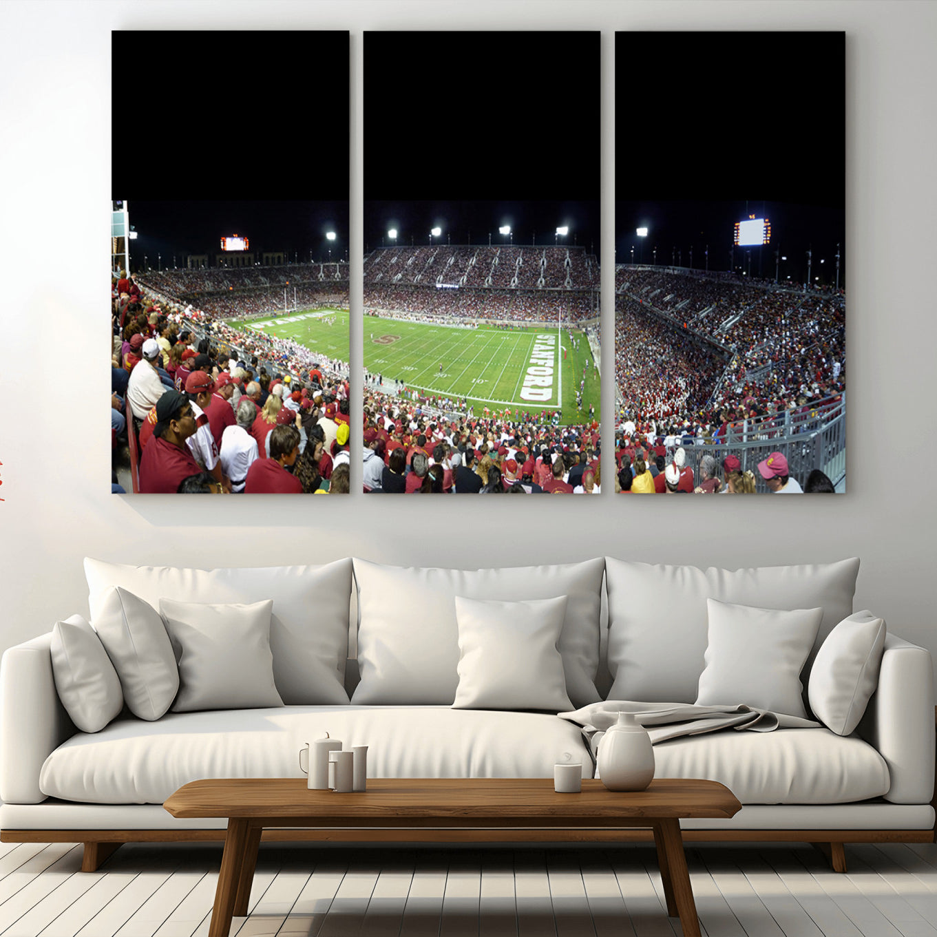 -Stanford University Cardinal Football Team Print - Stanford Stadium Wall Art Canvas Print