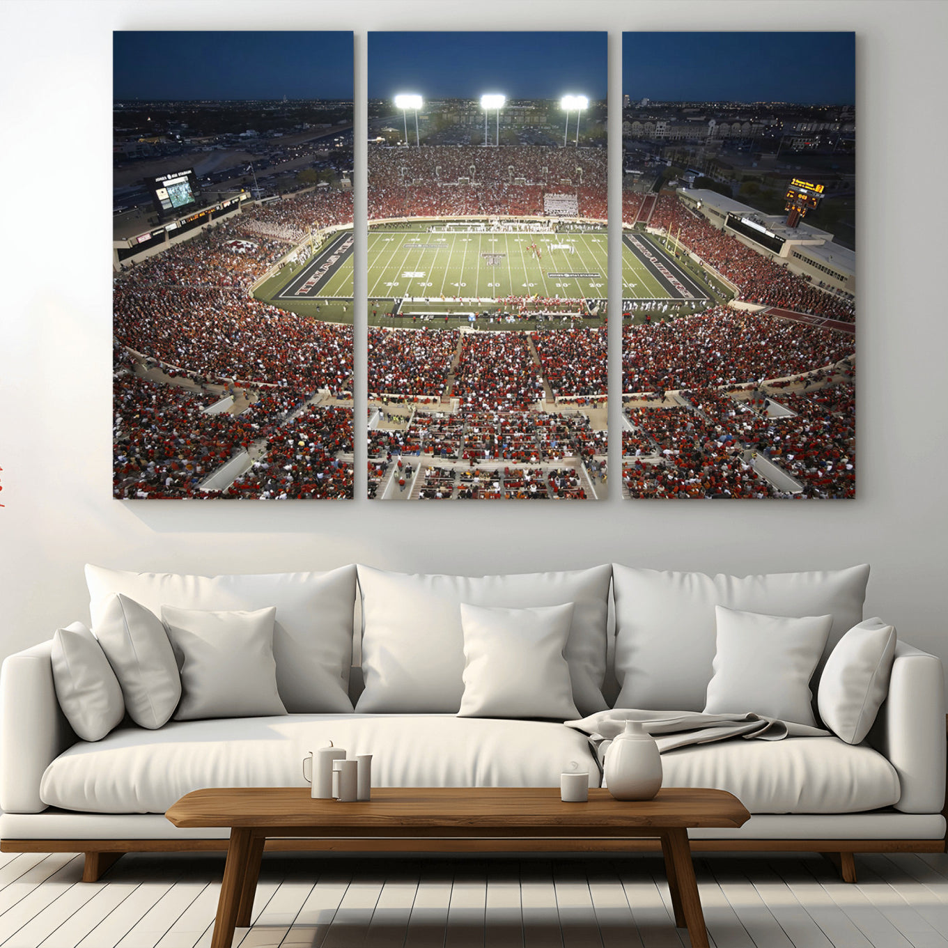 -Texas Tech Red Raiders Football Team Print - Lubbock Jones AT&T Stadium Wall Art Canvas Print