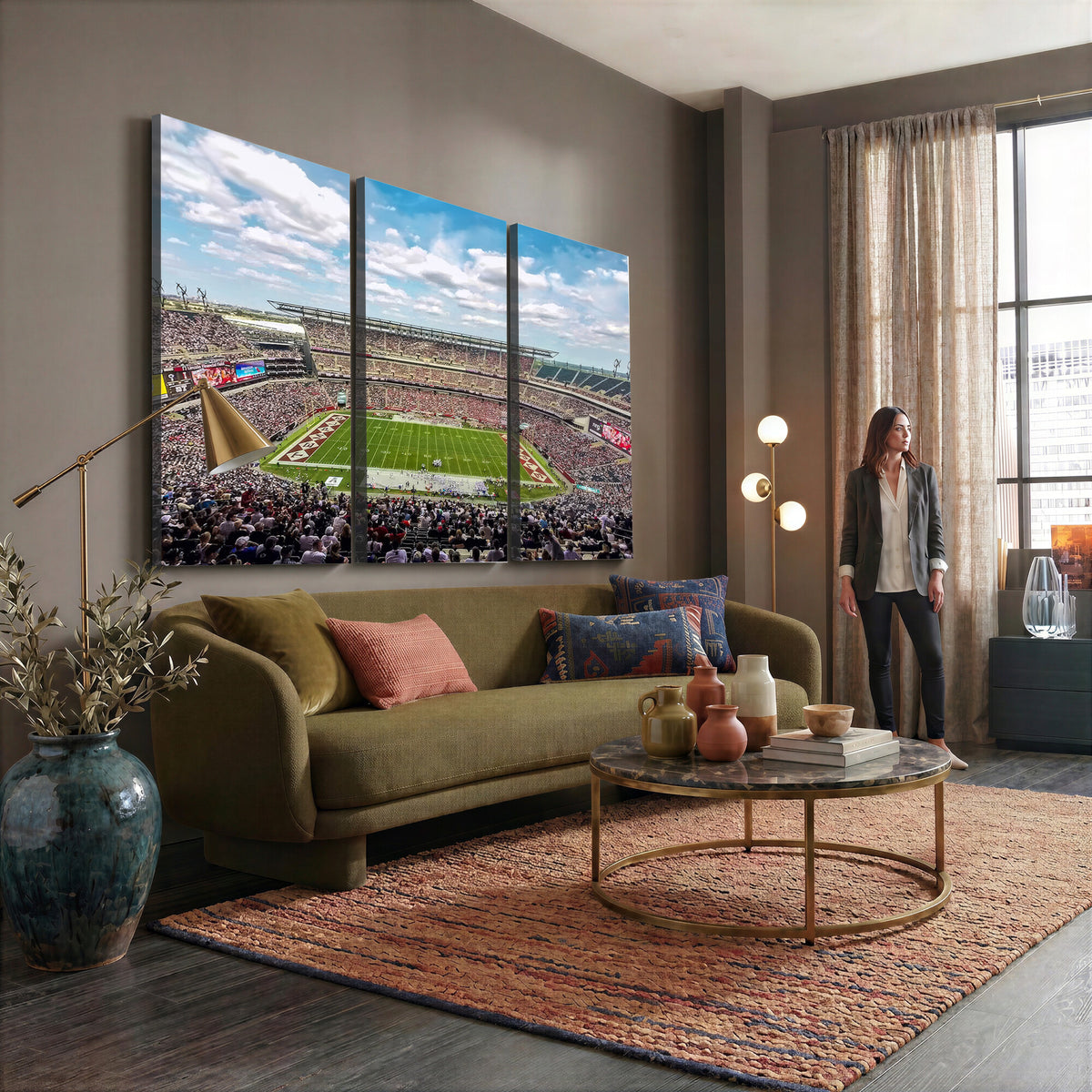 29243-PAN-FL-20X10 - The Temple University Owls Athletics Team Print - Philadelphia Lincoln Financial Field Stadium Wall