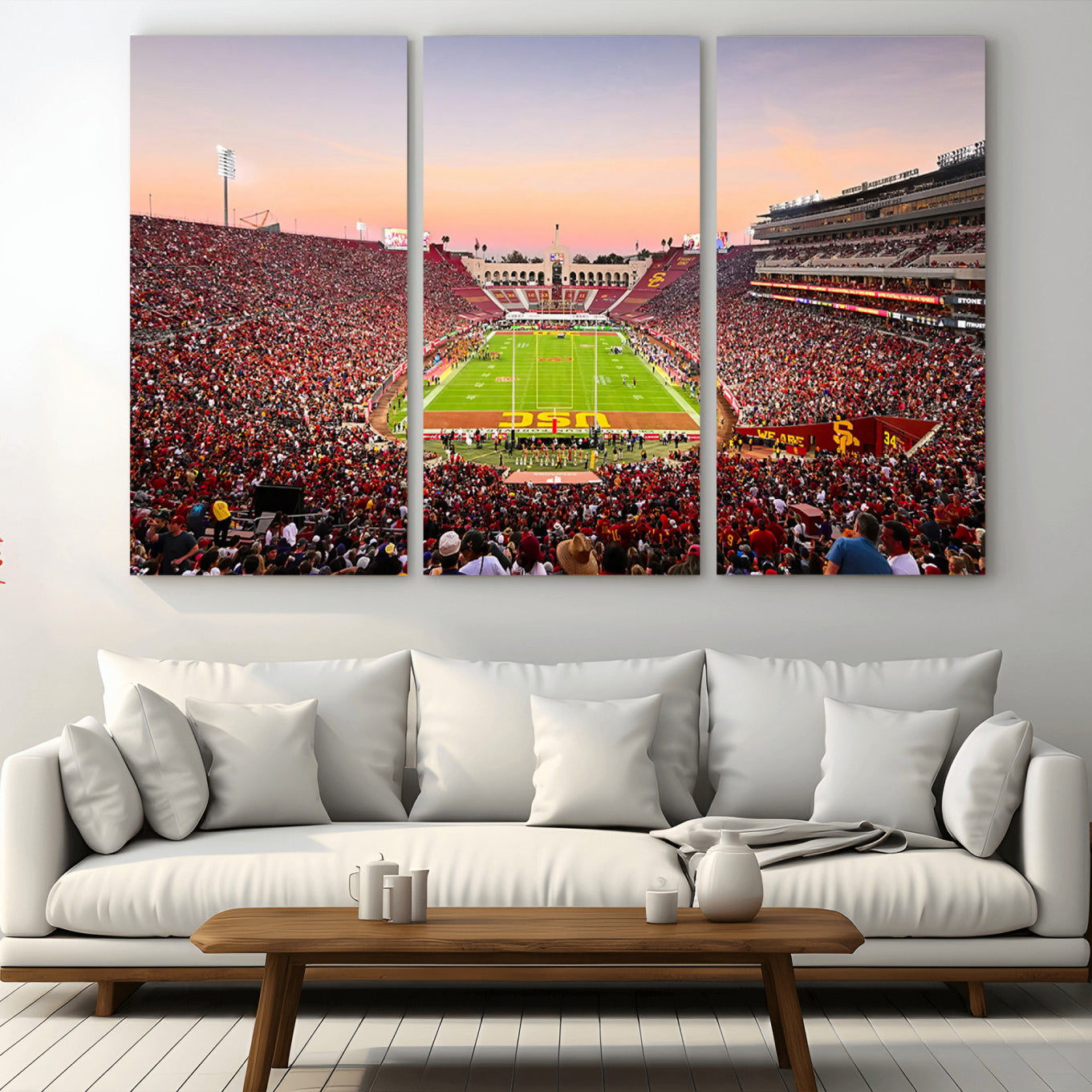 -The University of Southern California USC Trojans Football Team Print - Los Angeles Memorial
