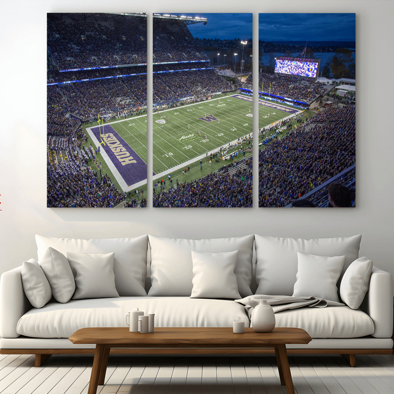 -The University of Washington Huskies Football Team Print - Seattle Husky Stadium Wall Art Canvas