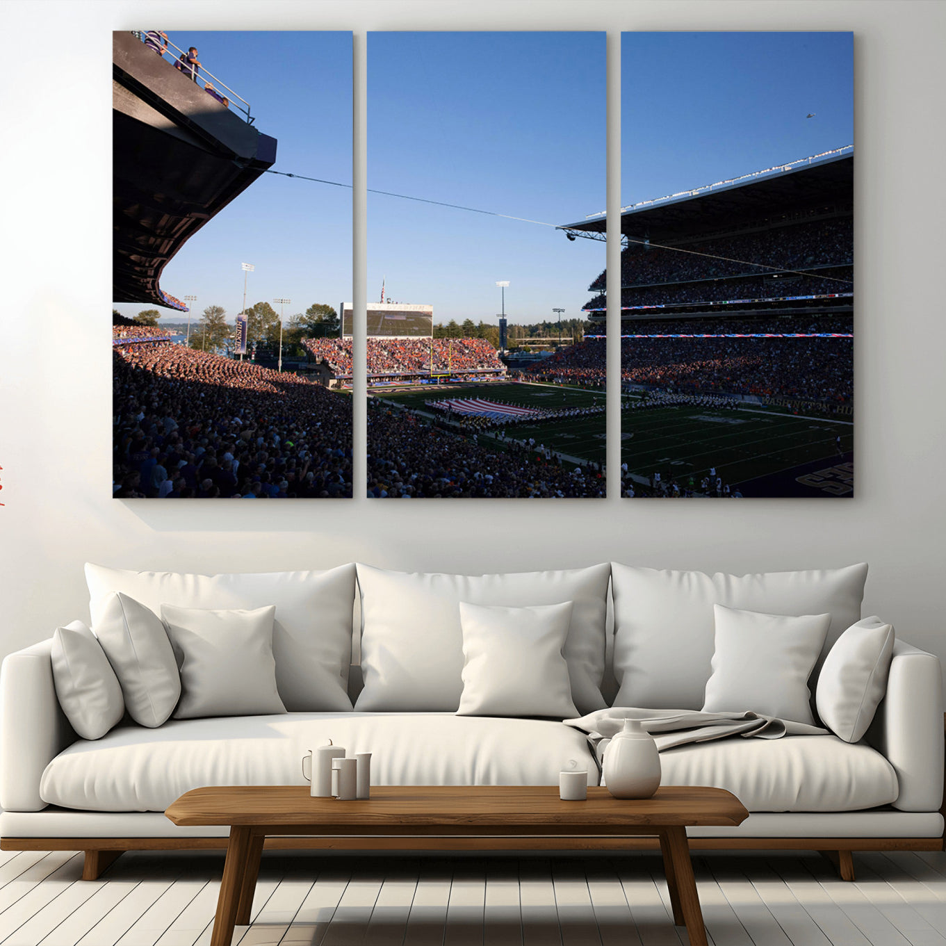 -The University of Washington Huskies Football Team Print - Seattle Husky Stadium Wall Art Canvas