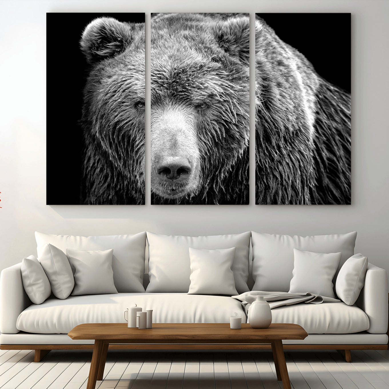 -399 Grizzly Bear Canvas Print | Ready to Hang Wall Art | Rustic Farmhouse & Cabin Decor | Wildlife