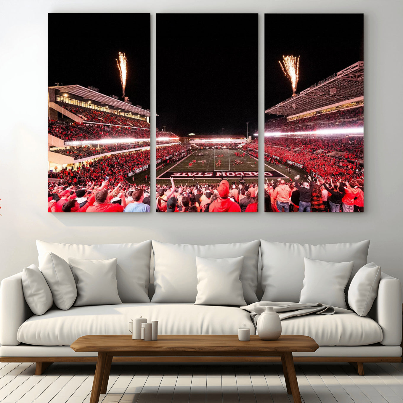 -Oregon State Beavers Football Team Print - Corvallis Reser Stadium Wall Art Canvas Print