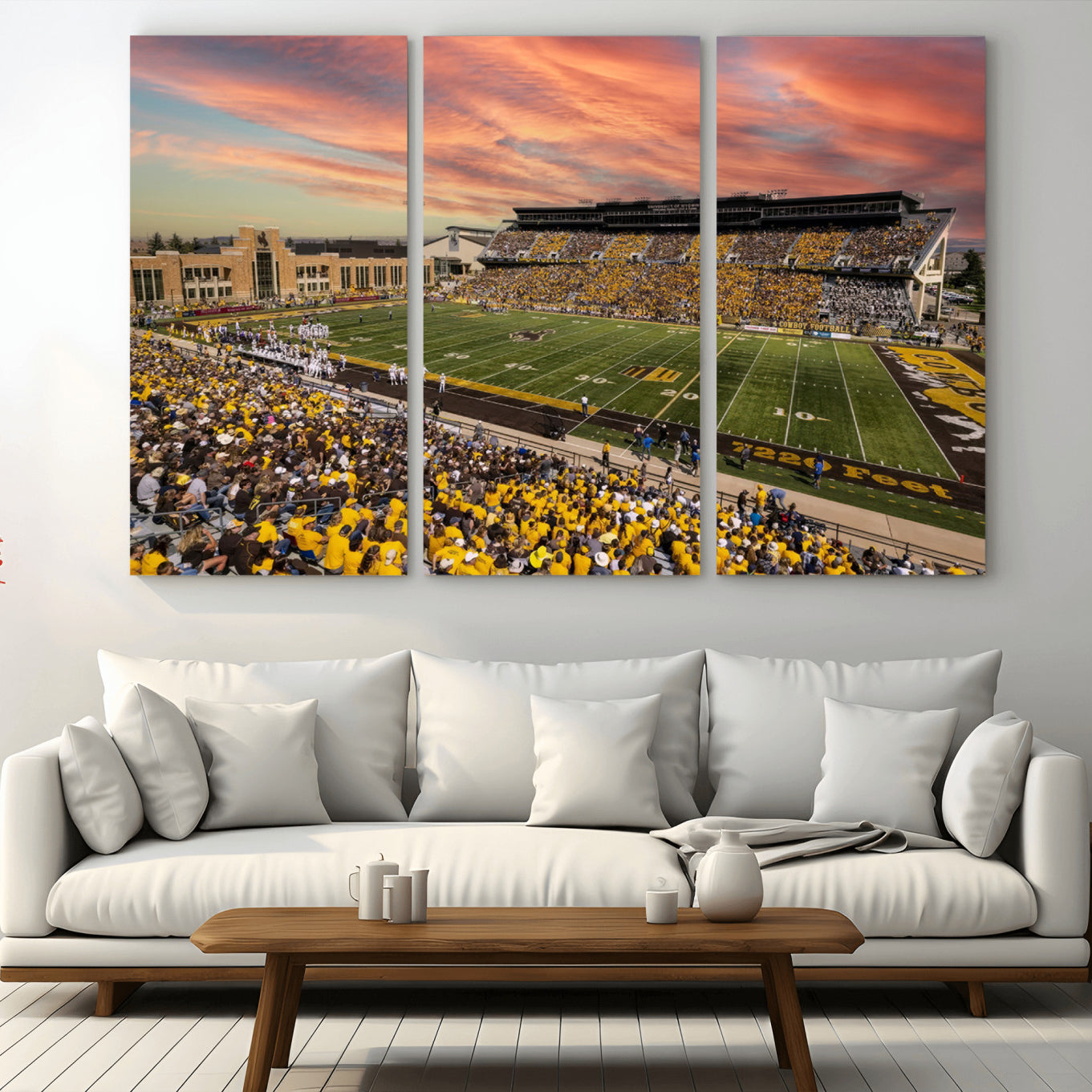 -University of Wyoming Cowboys Football Team Print - Laramie Jonah Field War Memorial Stadium Wall