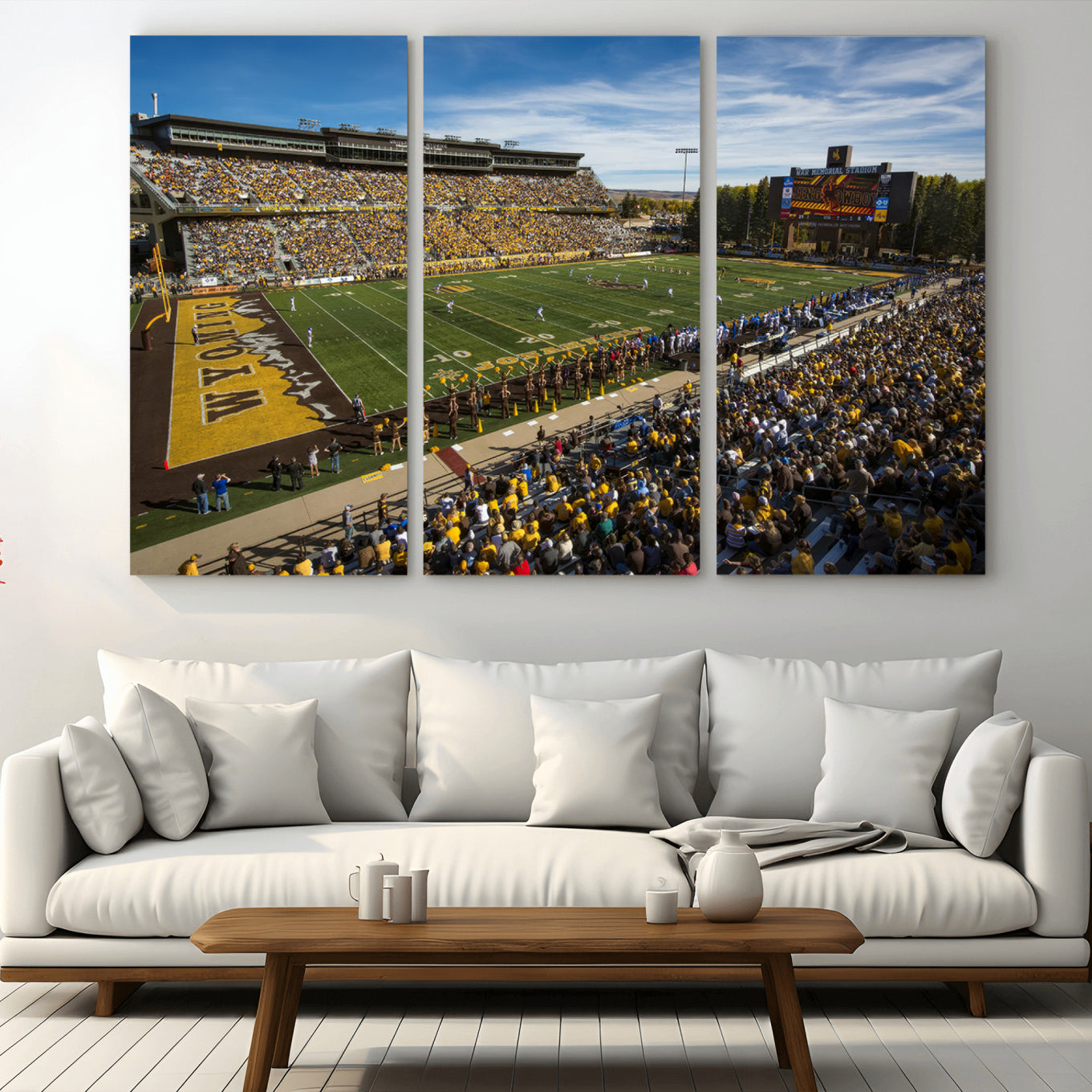 -University of Wyoming Cowboys Football Team Print - Laramie Jonah Field War Memorial Stadium Wall