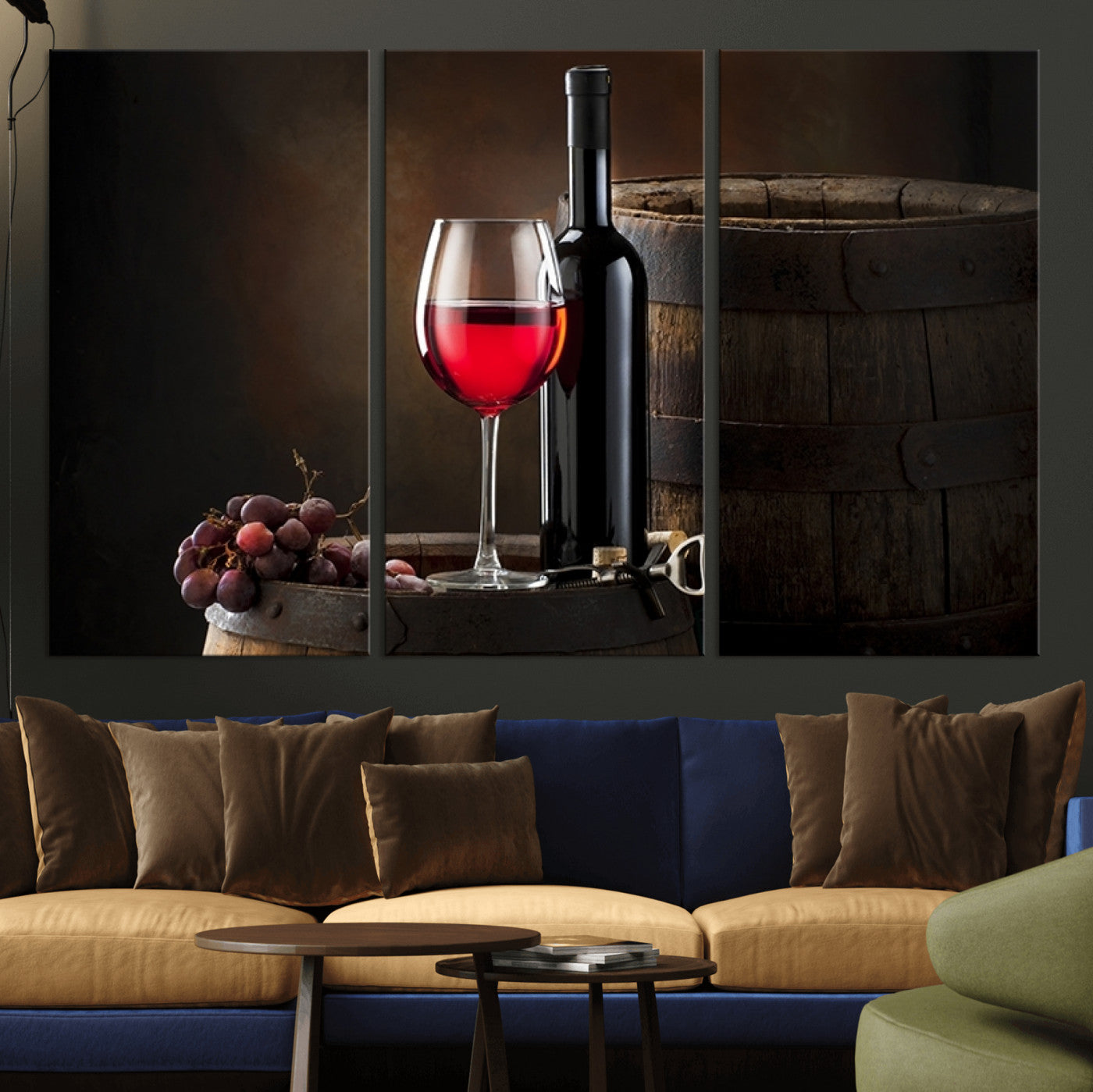 -Red Wine and Bottle Canvas Print