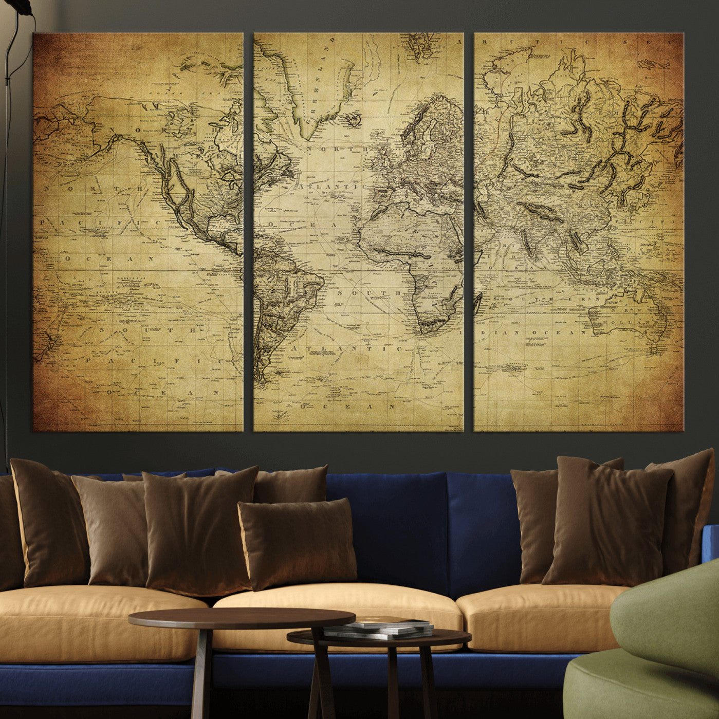-Push Pin World Map Canvas Print – Travel Tracker Wall Art for Couples, Perfect Anniversary Gift for Home or Office Decor