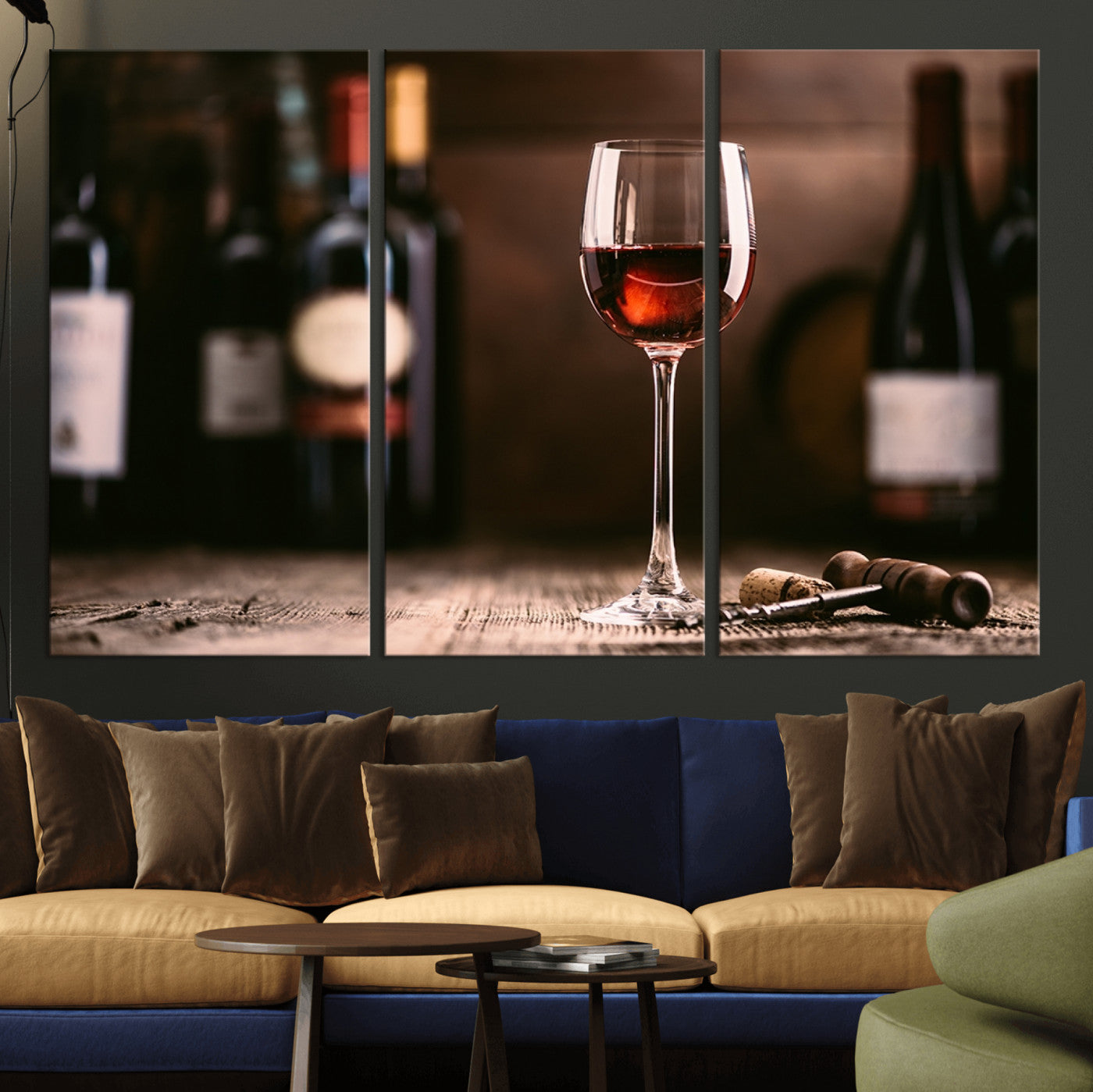 -Red Wine and Bottle Canvas Print