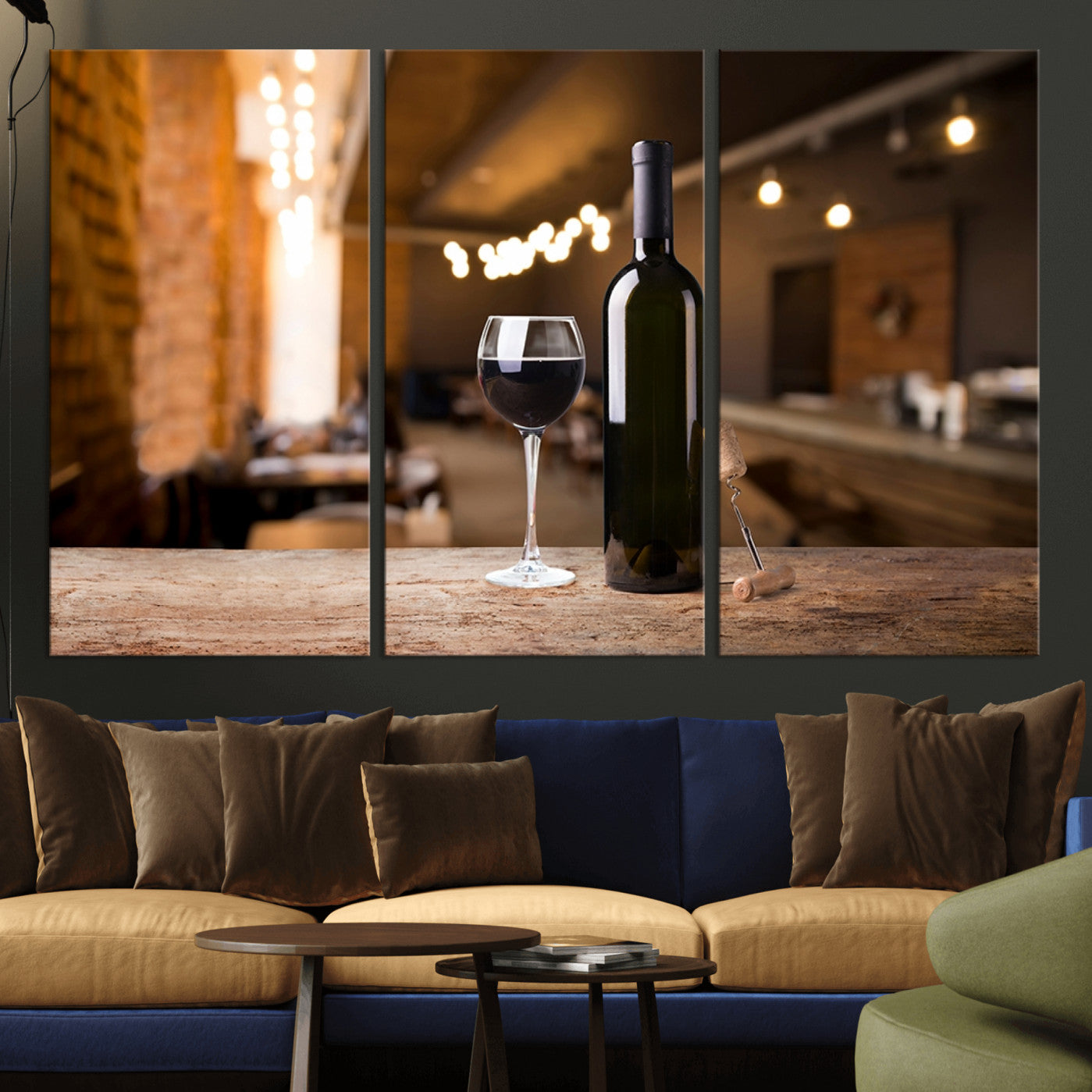 -Wine and Bottle Wall Art Canvas Print