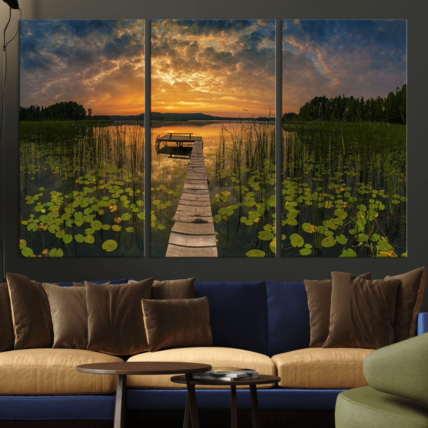 28103-MGV-CV-36X24-Lake and Flower Wall Art Canvas Print