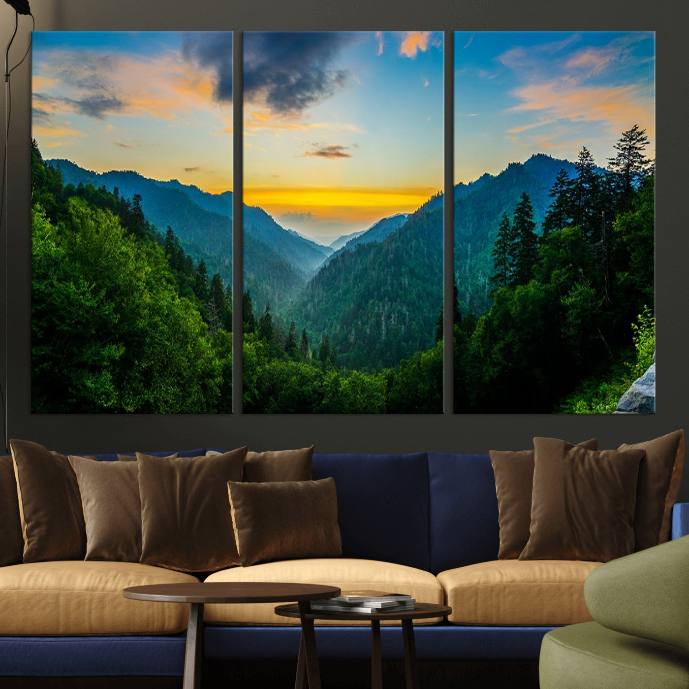 94536-MGV-CV-36X24-Green Forest Wall Art Canvas Print