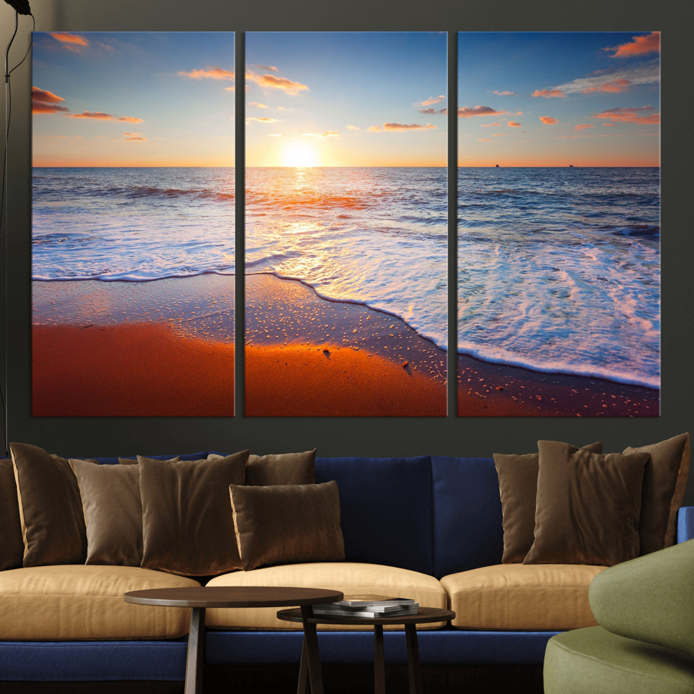 96736-MGV-CV-36X24-Ocean Beach Canvas Wall Art Beach Canvas, Coastal Sunset Tropical Island Beach Sunset Artwork Print