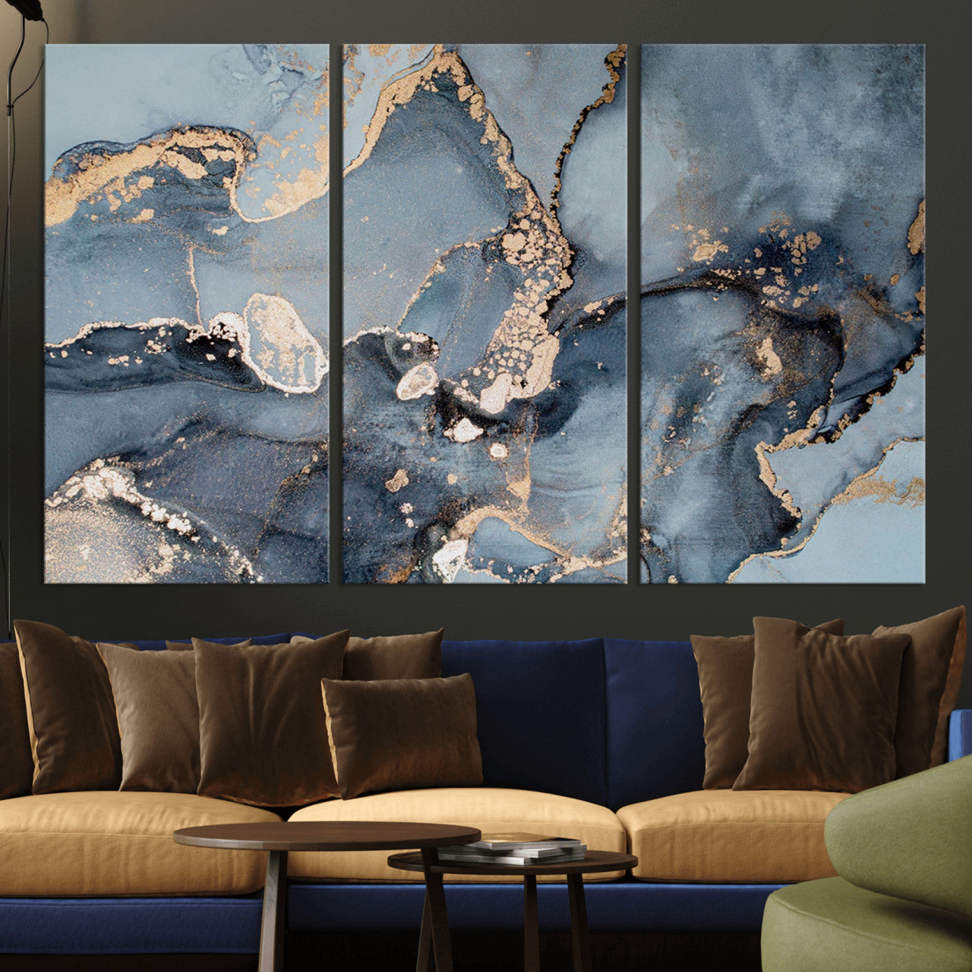 17119-MGV-CV-36X24-Multipanel Marble Fluid Effect Wall Art Abstract Canvas Wall Art Print