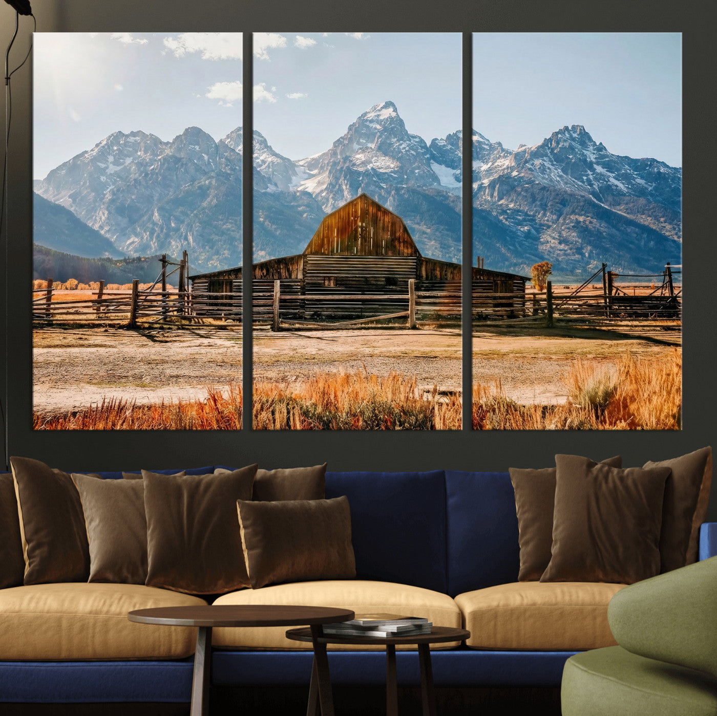 26513-MGV-CV-36X24 - Vintage Old Barn Field Wall Art Canvas Print for Farmhouse Decor - Rustic Barn Wall Art Canvas Print