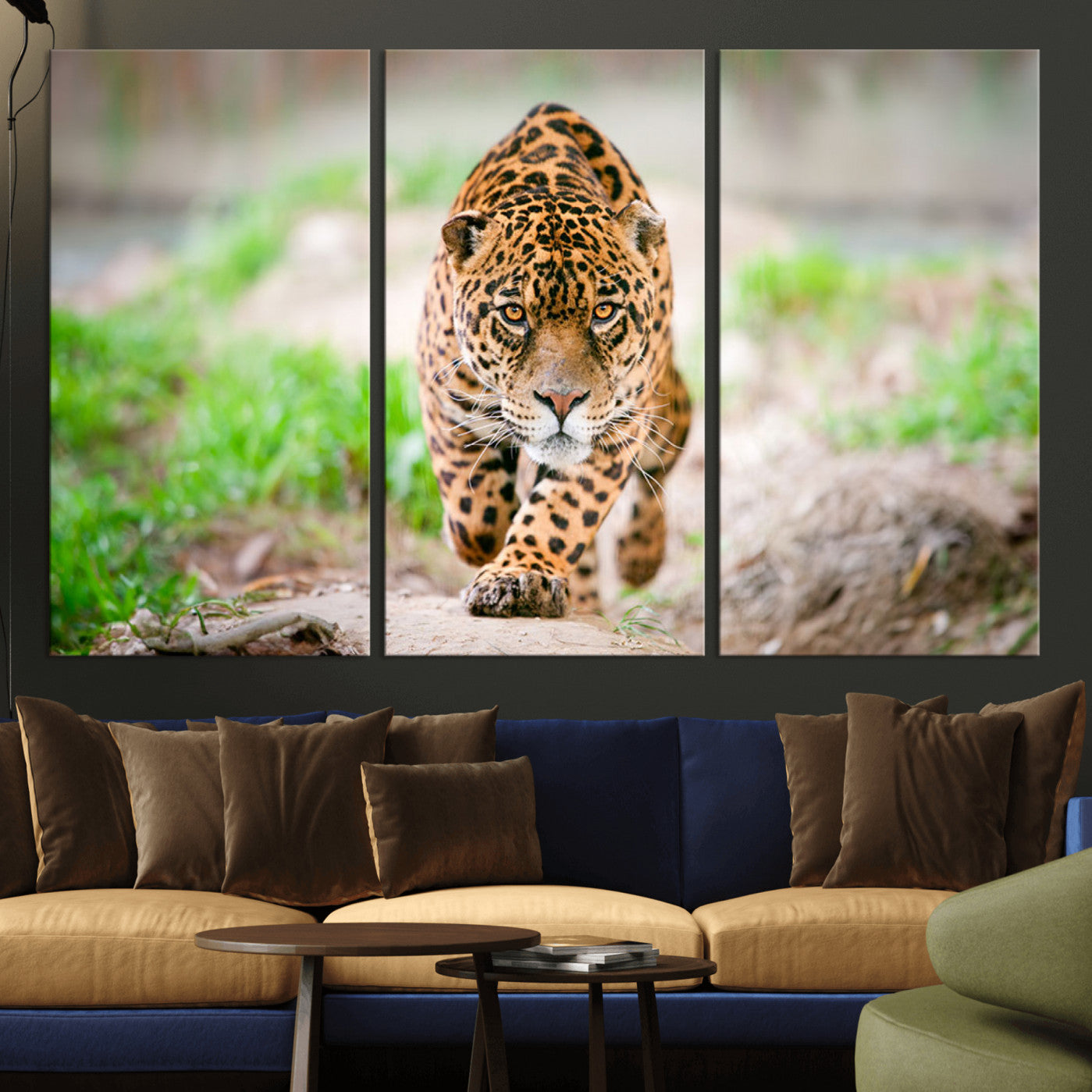 -Leopard on the Prowl - Stunning Large Framed Leopard Wall Art Canvas Wall Art for Living Room,