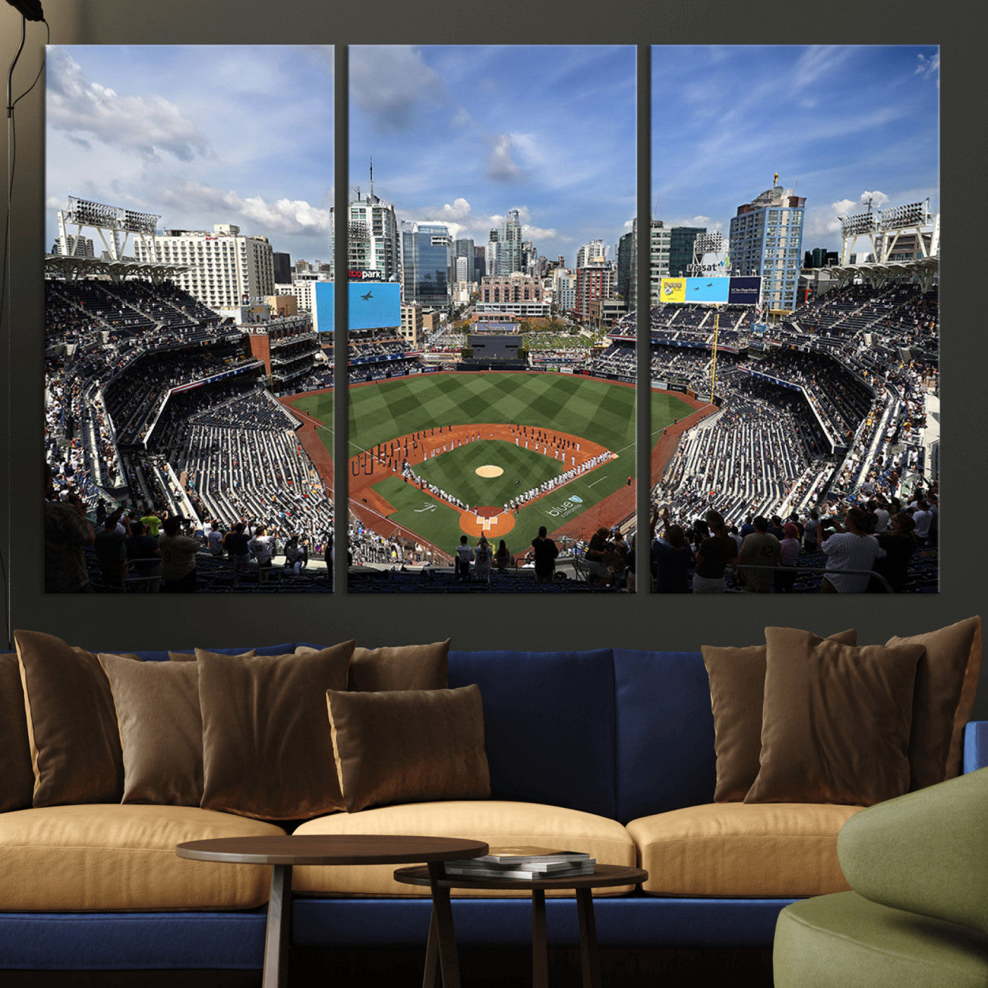 87122-MGV-CV-36X24-San Diego Padres Baseball Team Print - Petco Park Stadium Wall Art Canvas Print