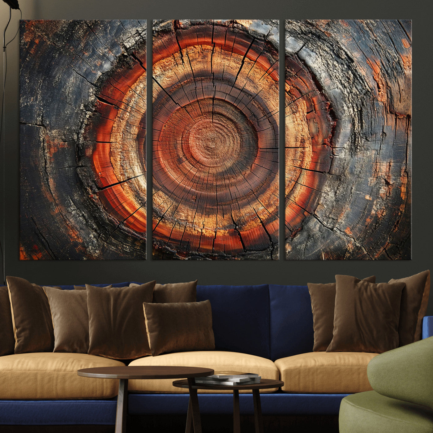 82212-MGV-CV-36X24-Wood Grain Canvas Wall Art - Framed Abstract Tree Ring Framed Wall Art, Wood Grain Canvas Wall