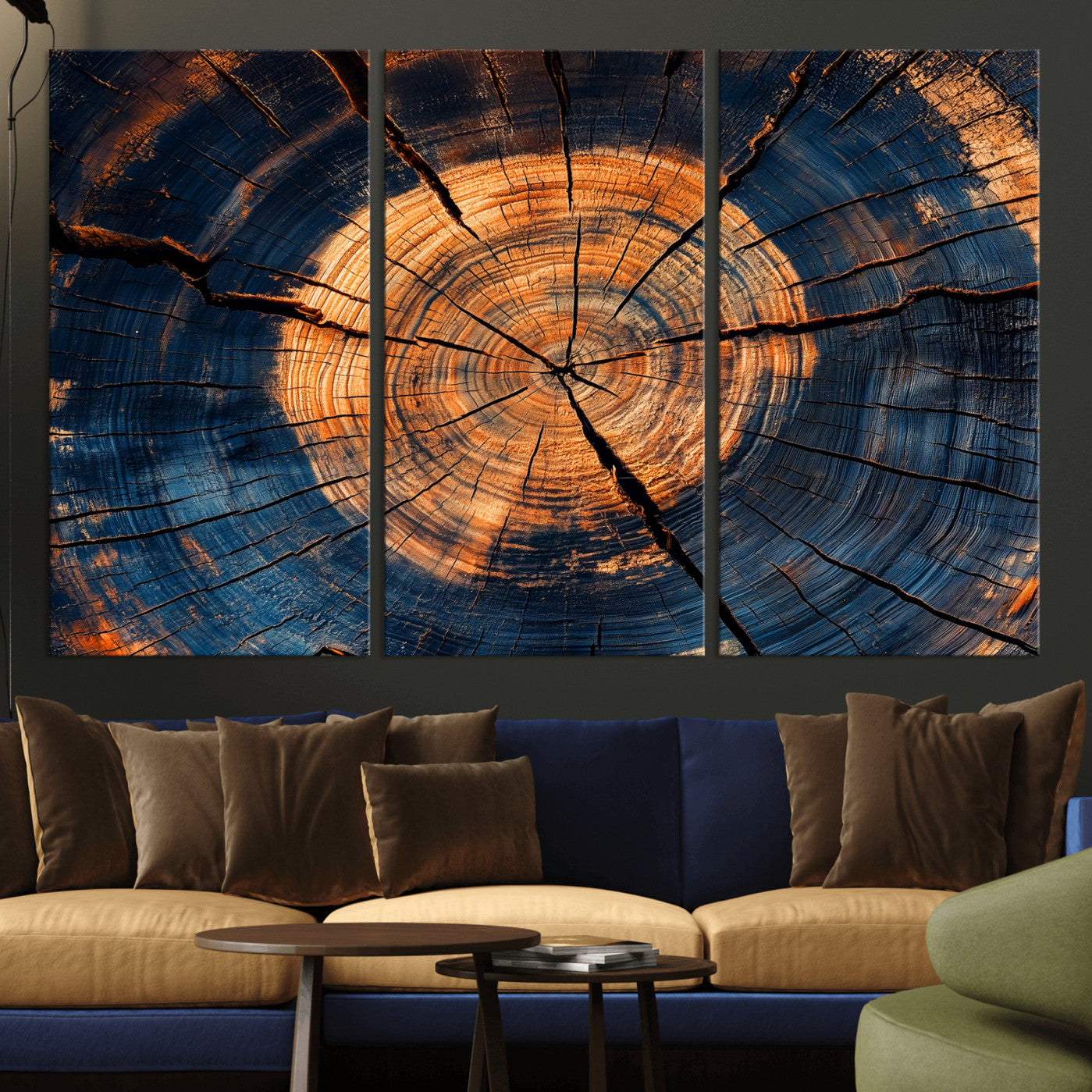 18975622-MGV-CV-36X24-Burnt Wood Wall Art Canvas Print – Framed Aged Timber Tree Artwork, Rustic Decor Perfect for Home, Office