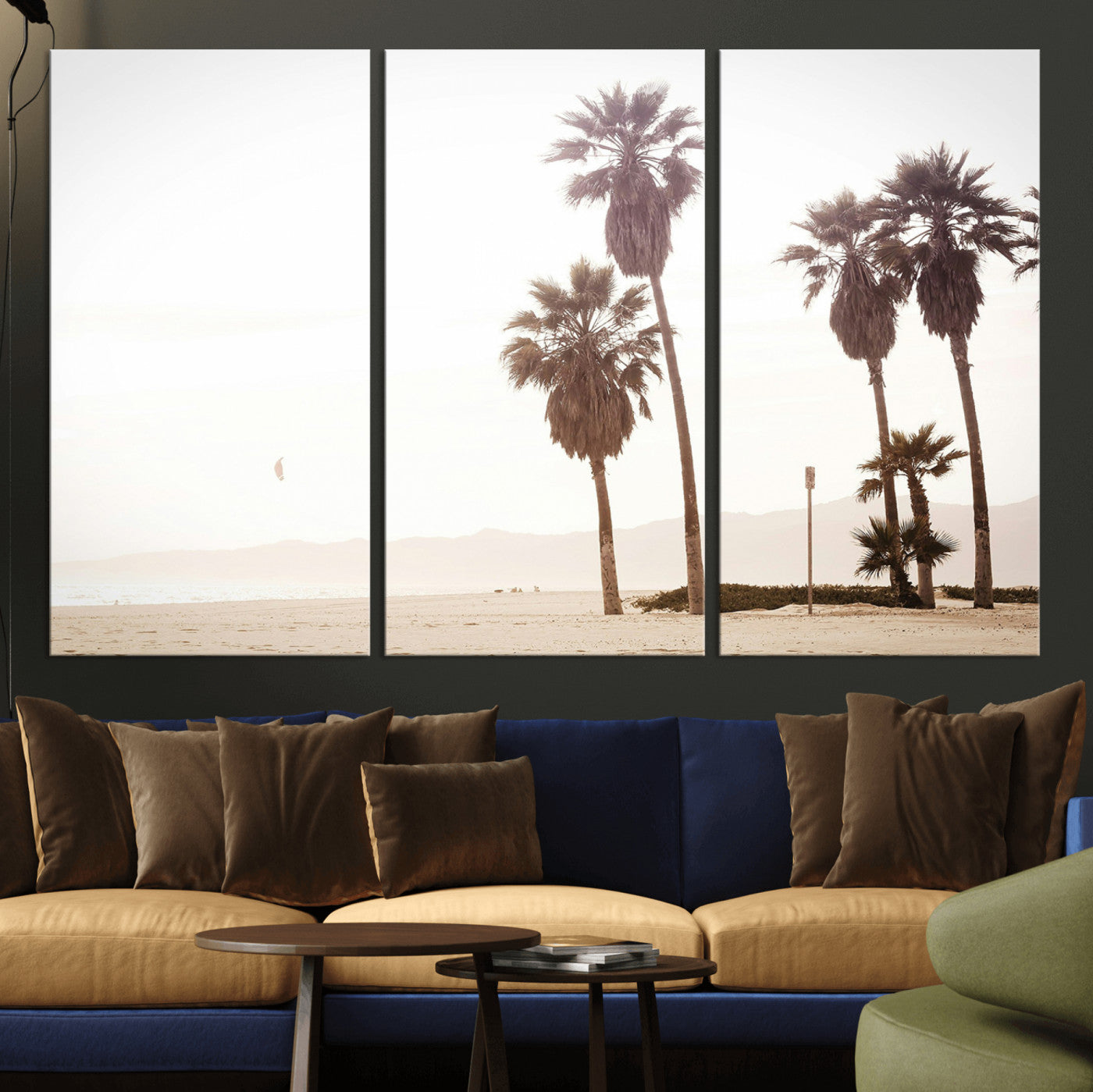 -Coastal Light Wall Art Canvas Print – Relaxing Shoreline Minimalist Ocean Tropical Serenity Artwork for Home, Office