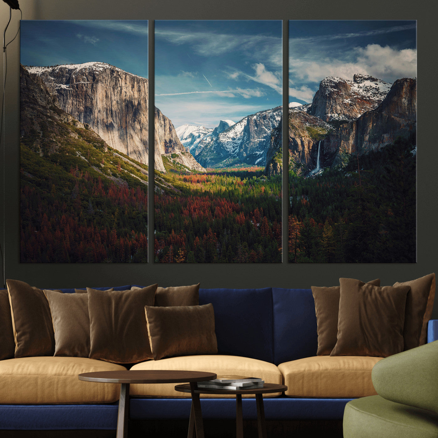 15244033-MGV-CV-36X24 - Yosemite National Park Wall Art – Framed Mountain Landscape El Capitan Canvas Print Scenic Decor for Home, Office Decor