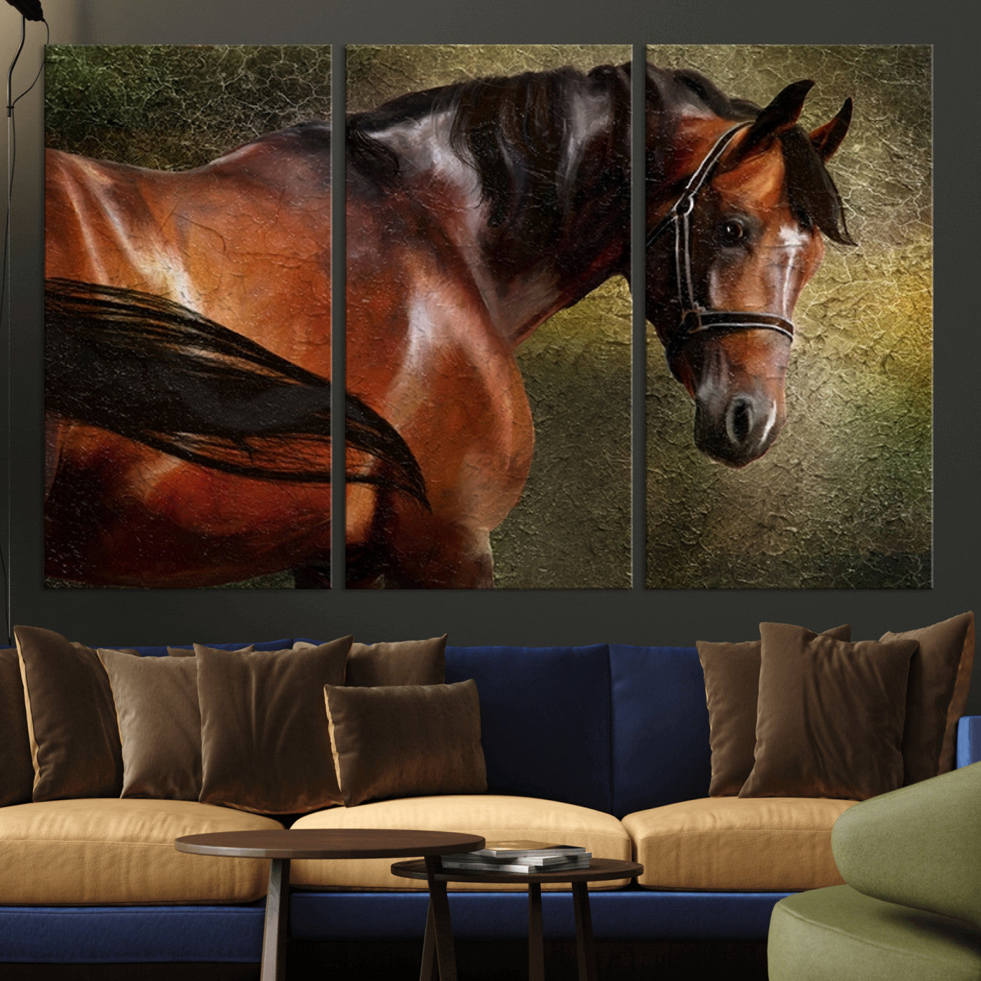 -Majestic Brown Horse Wall Art Canvas Print – Framed Equestrian Artwork with Elegant Stallion Artwork for Home or Office Decor