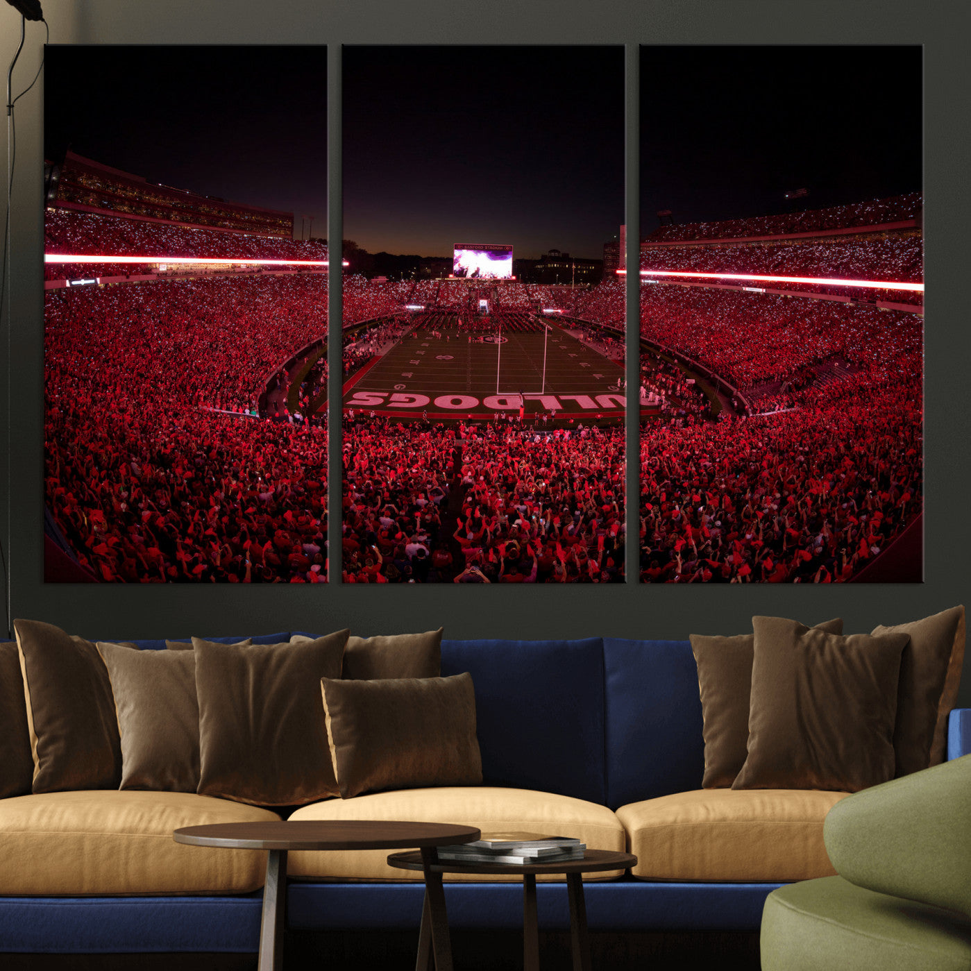 76277124-MGV-CV-36X24 - Sanford Stadium Wall Art Canvas Print – Georgia Bulldogs Football Artwork Print for Home, Office, and Sports Room Decor