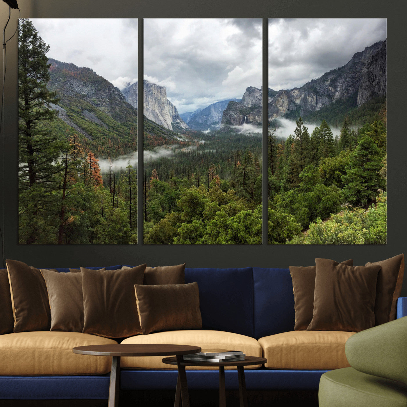 46168759-MGV-CV-36X24 - Yosemite Valley Wall Art Canvas Print, El Capitan Mountain Landscape Nature Wall Decor