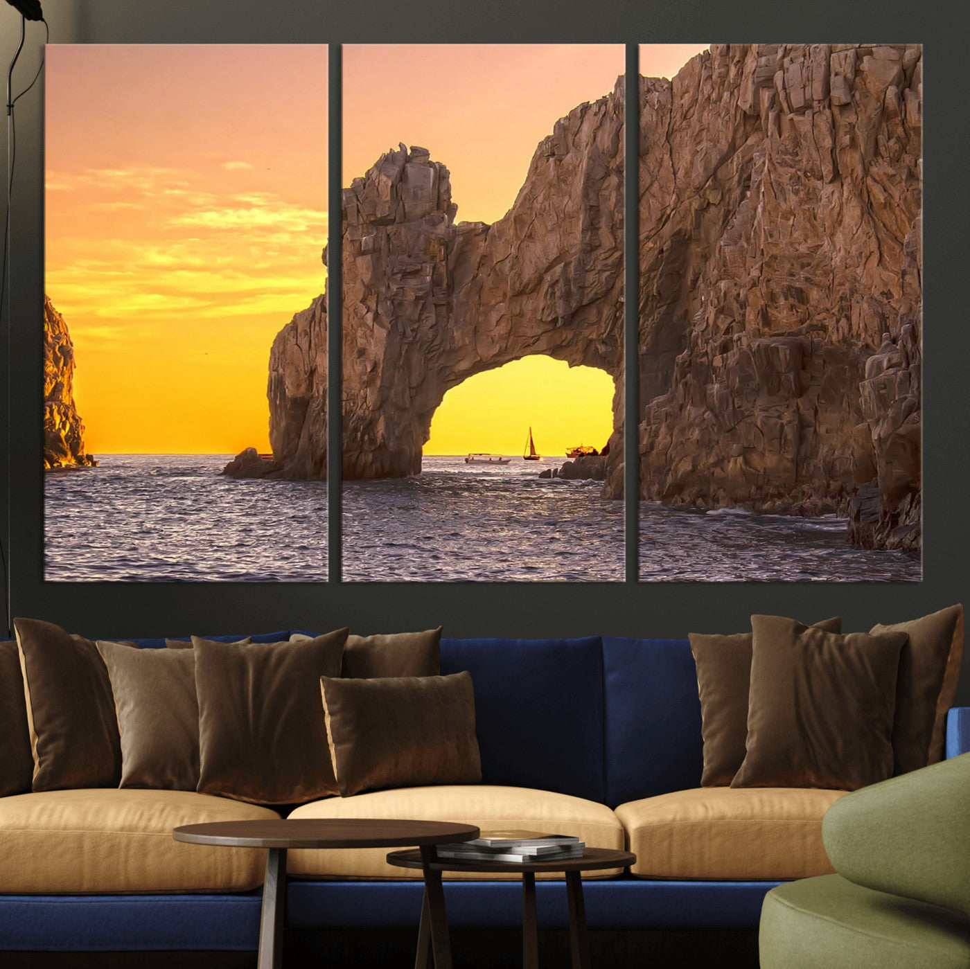 66414515-MGV-CV-36X24 - El Arco Cabo San Lucas Ocean Arch Wall Art Canvas Print, Baja California Rock Arch Seascape Canvas Print, Mexico Coastal Landmark Scenic Art Printing