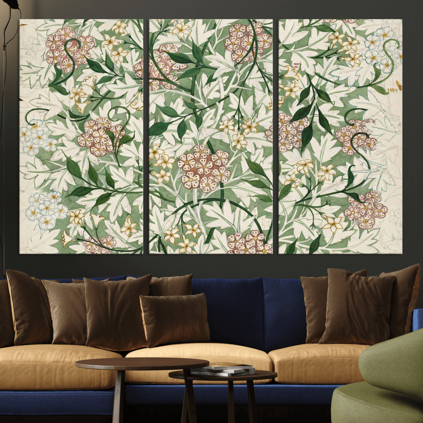33560597-MGV-CV-36X24 - William Morris Jasmine 1872 Canvas Wall Art — Arts and Crafts Botanical Print | Vintage Green Floral Decor | Cottagecore Gift | Classic Art