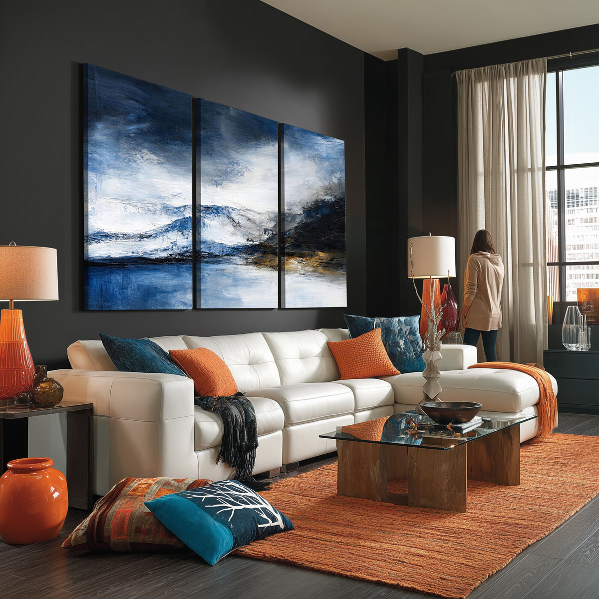 48142030-MGV-CV-36X24 - Extra Large Abstract Wall Art Canvas Print