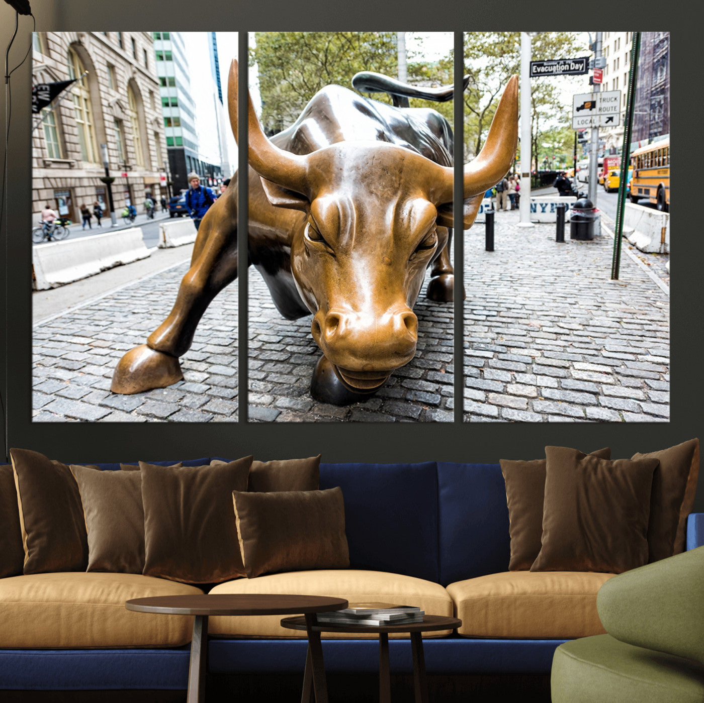 -Charging Bull Wall Art Canvas Print