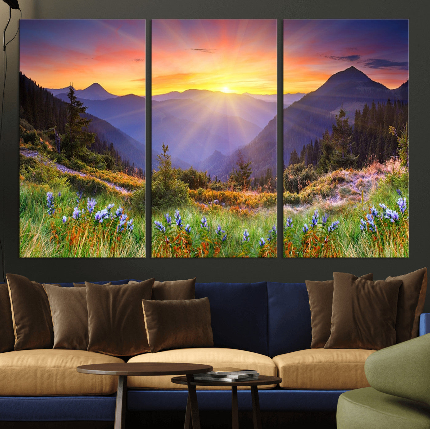 -Mountain and Spring Wall Art Canvas Print