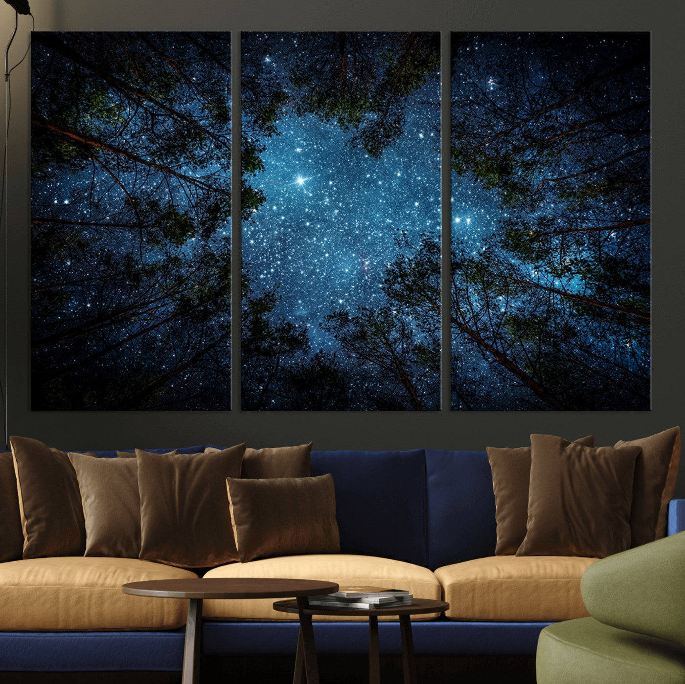 -Forest and Stars Wall Art Canvas Print