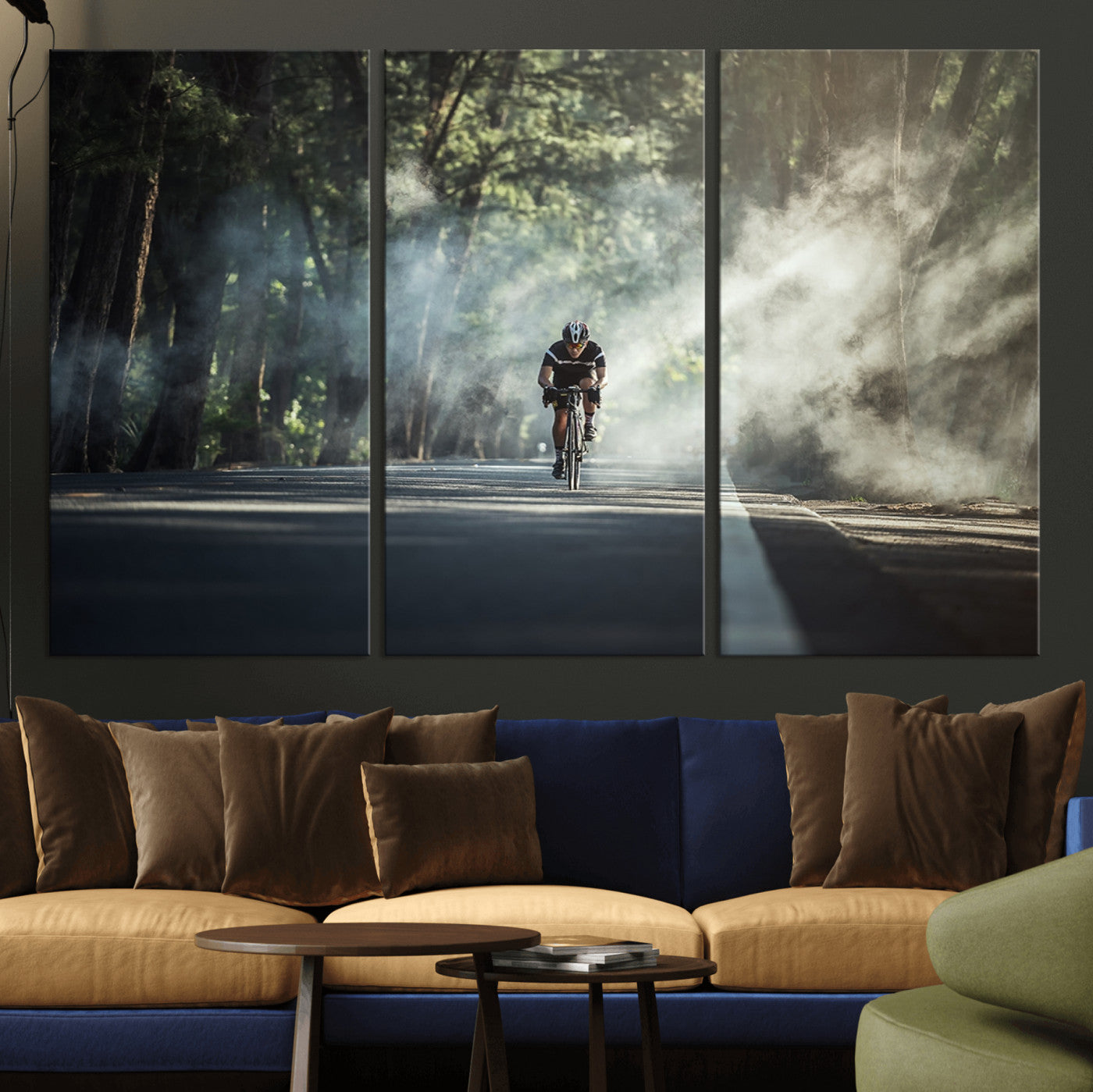 60298-MGV-CV-36X24-Cycling Road Bike in the Morning, Cycling Road Bike Canvas Print