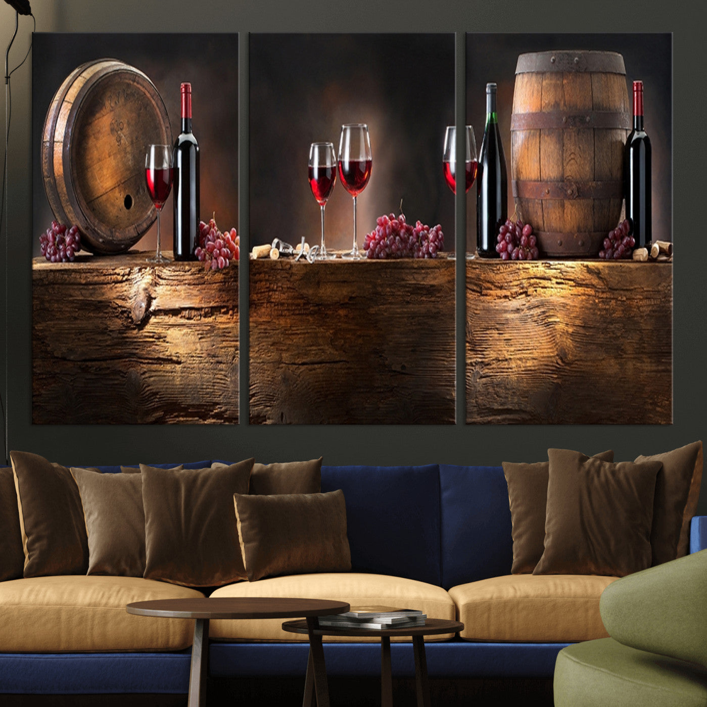 -Wine and Barrels Wall Art Canvas Print