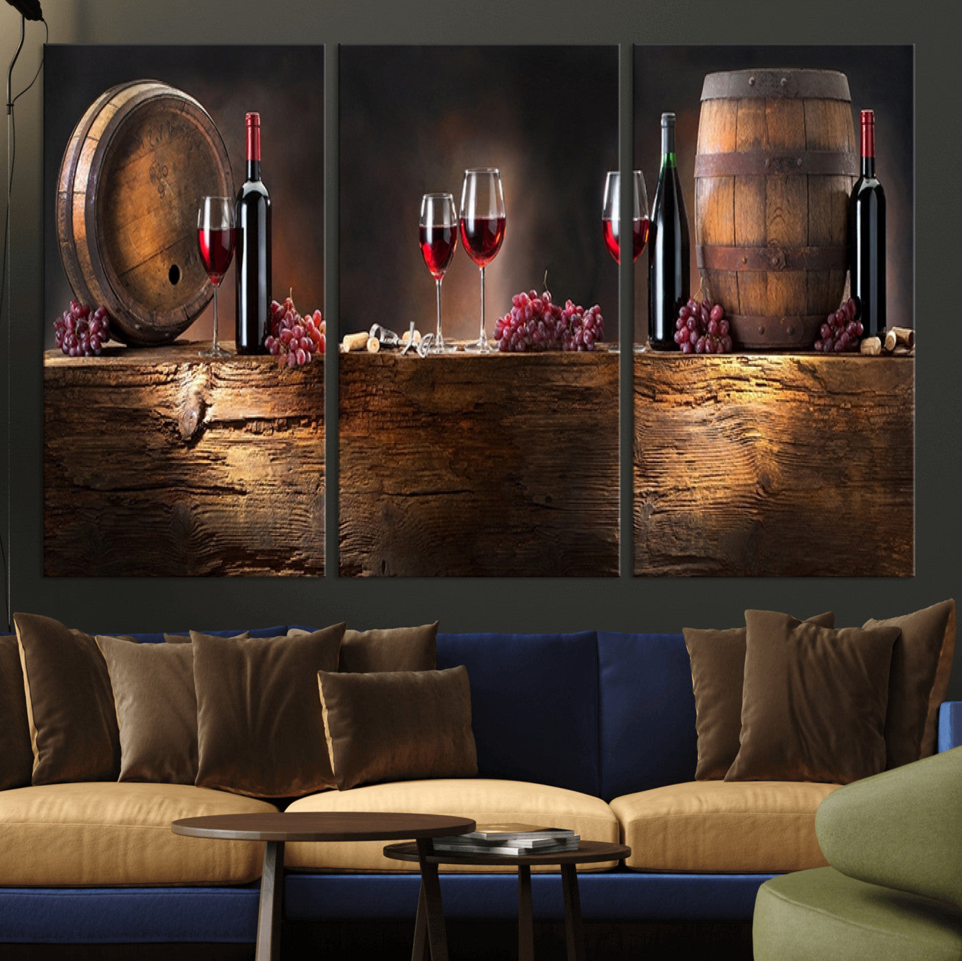-Wine and Barrels Wall Art Canvas Print