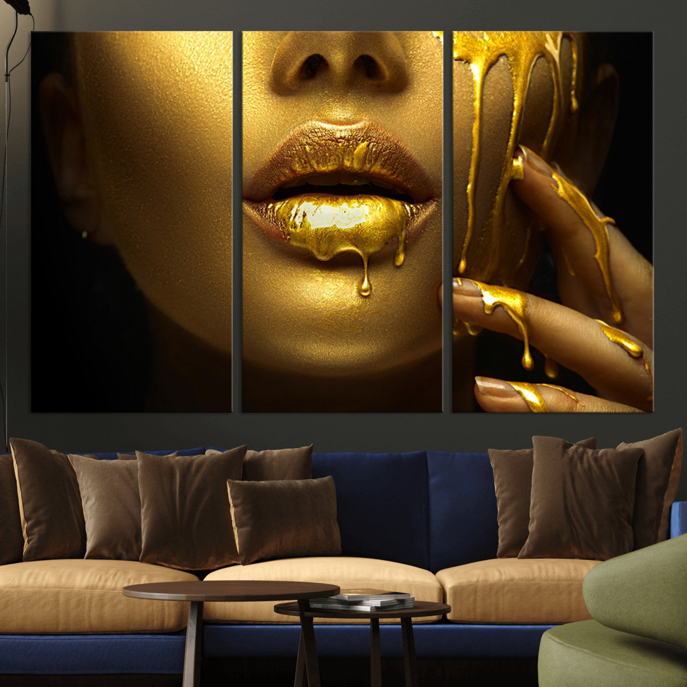 -Gold and Women Wall Art Canvas Print