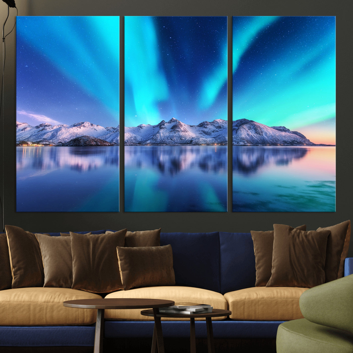 49902-MGV-CV-36X24-Northern Lights above Mountain Wall Art, Northern Lights Wall Art Canvas Print