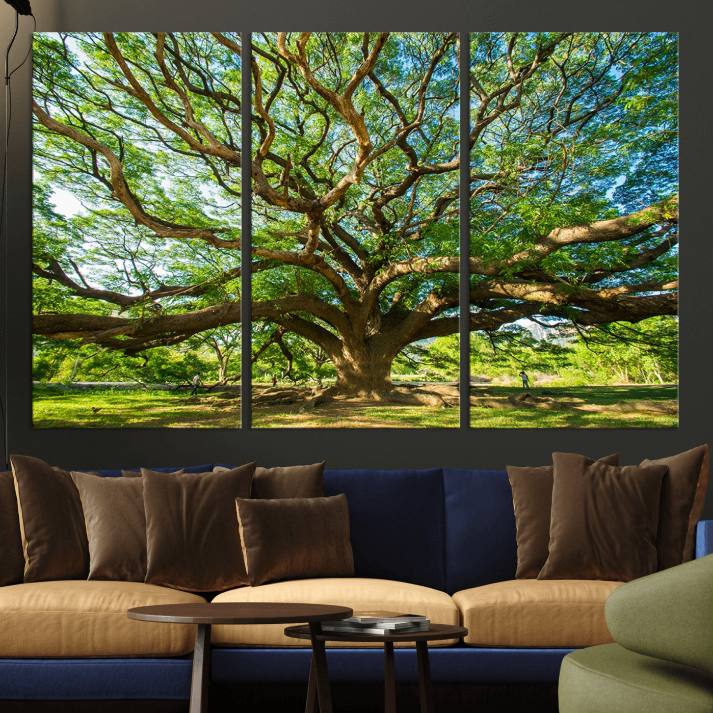 70569-MGV-CV-36X24-Majestic Oak Tree Wall Art – Serene Nature Canvas Print with Spreading Branches, Tranquil Forest Landscape Decor for Living Room or Office