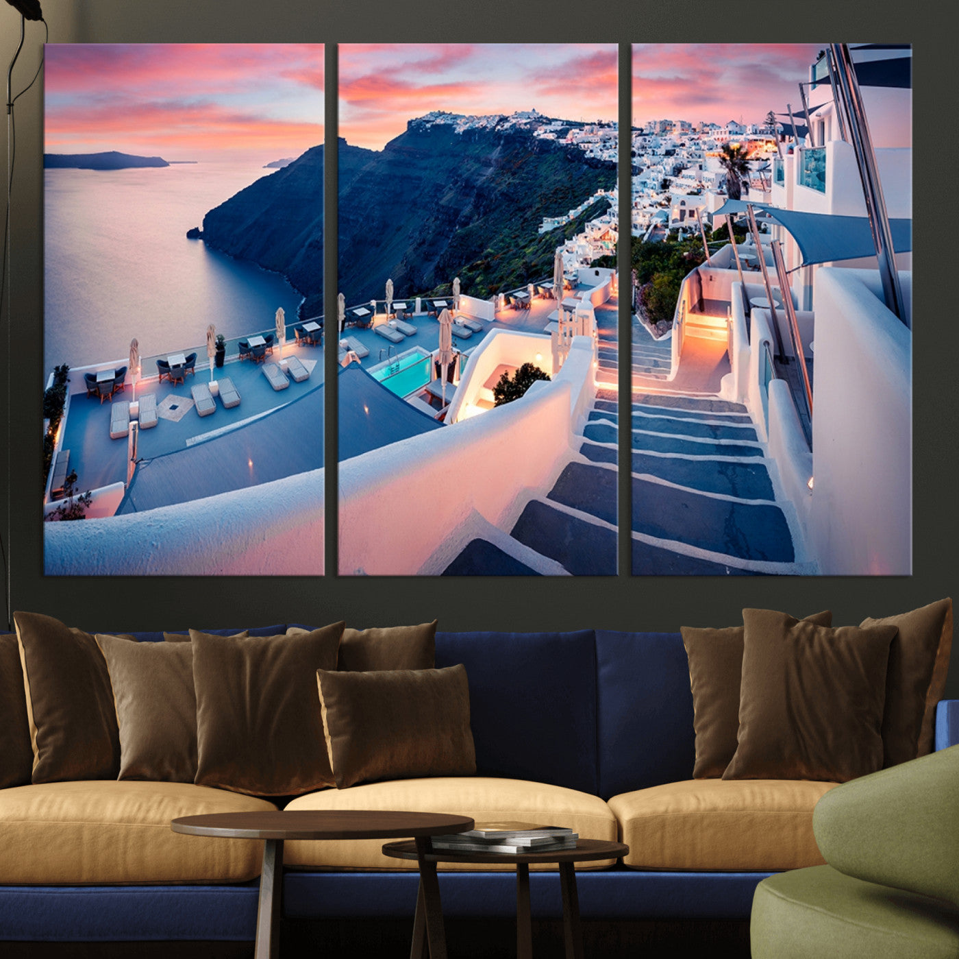 -Santorini Island Wall Art Canvas Print